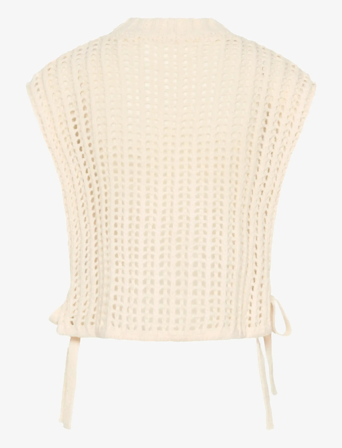 Cream - CRWullie Knit Slipover - strikveste - whisper white - 2