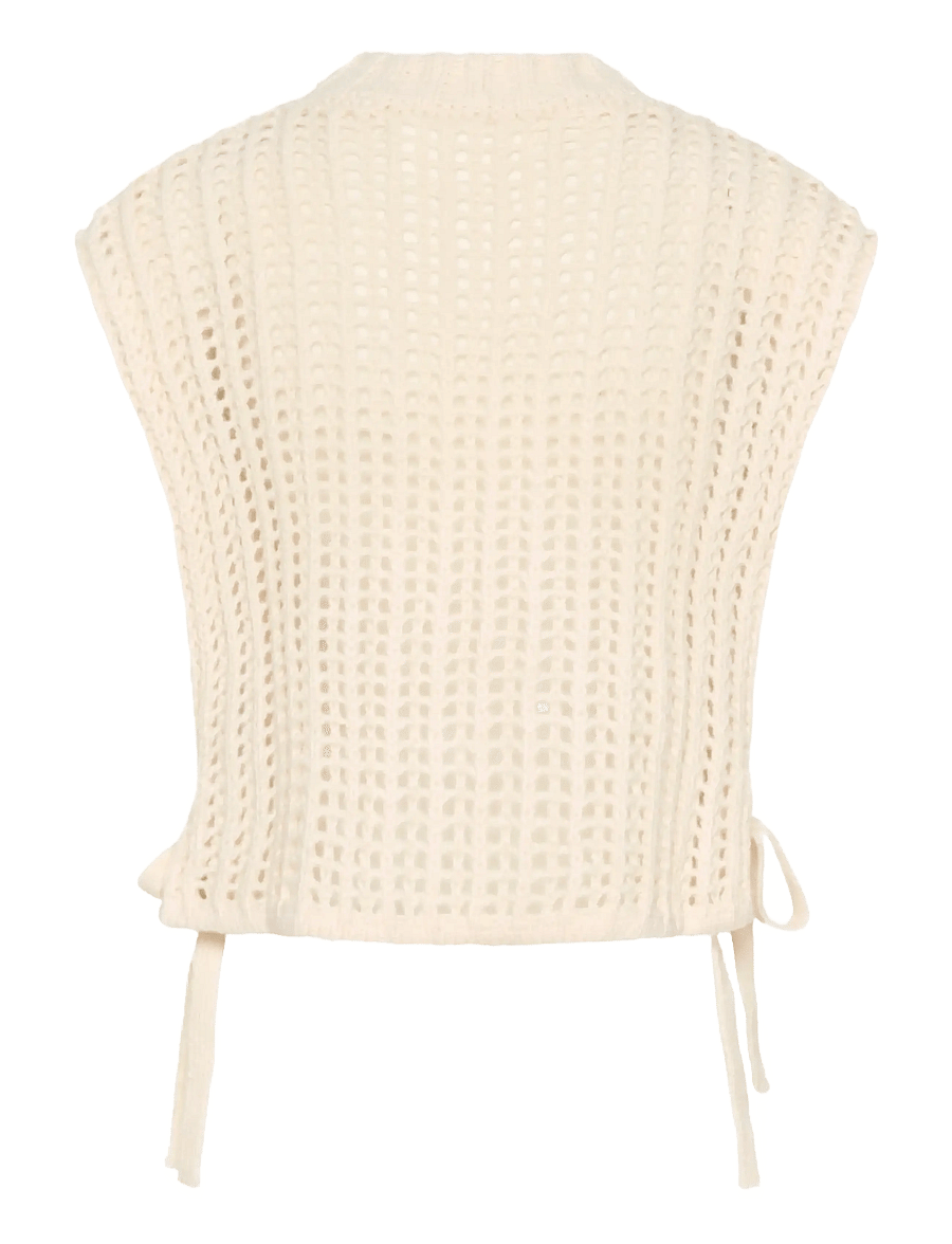 Cream - CRWullie Knit Slipover - knitted vests - whisper white - 2