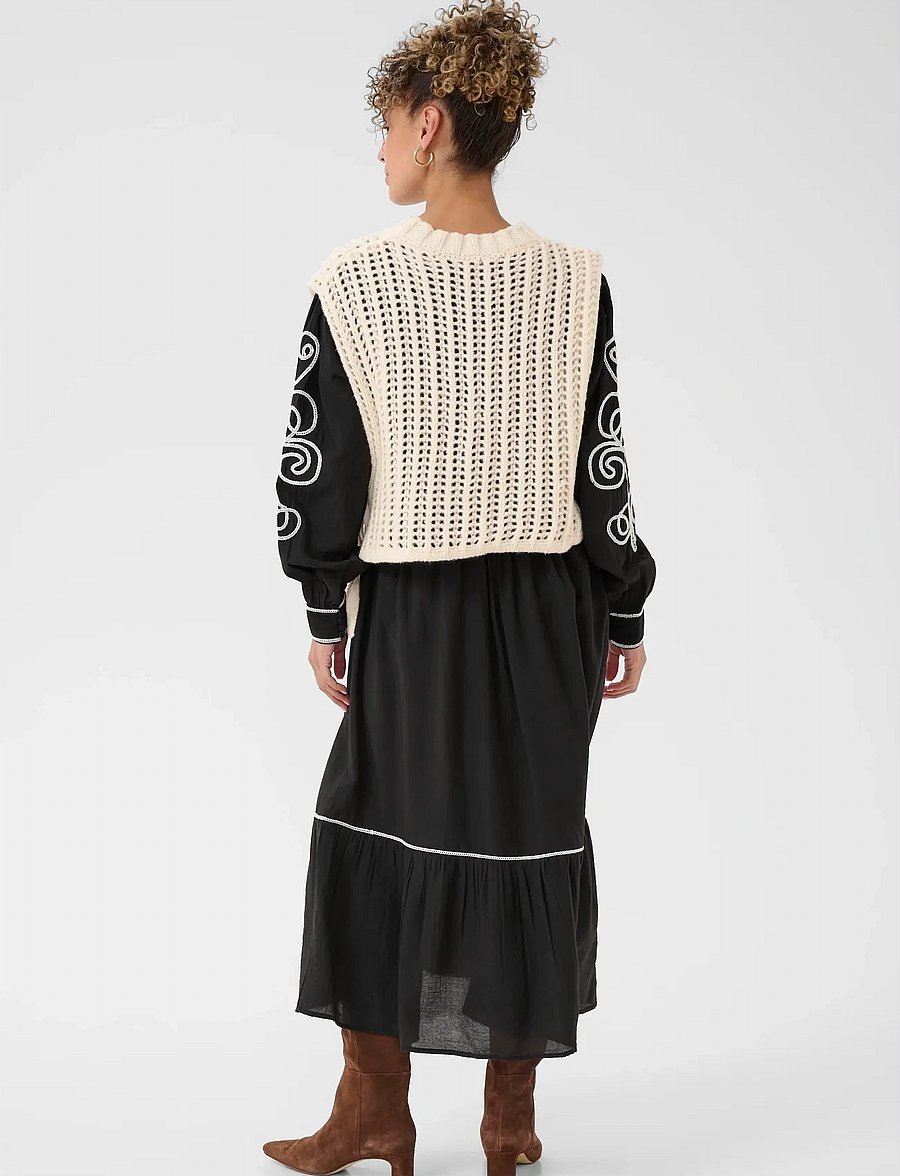 Cream - CRWullie Knit Slipover - knitted vests - whisper white - 4