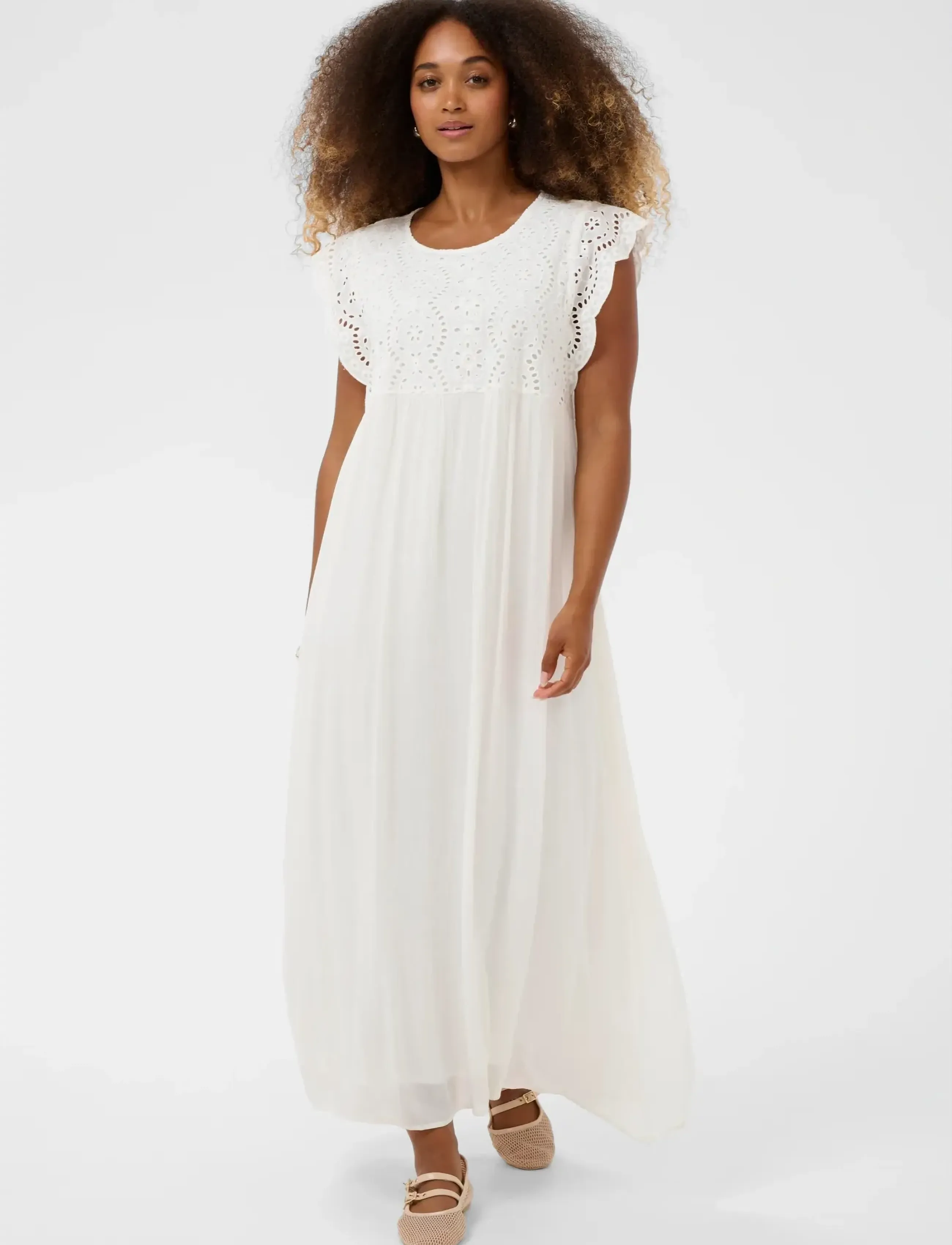 Cream CRZita Dress - Sommarklänningar - SNOW WHITE / white