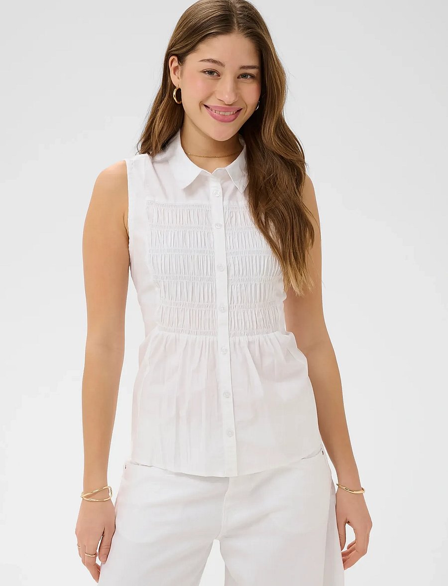 Cream - CRSilje Blouse - Ärmlösa blusar - snow white - 0