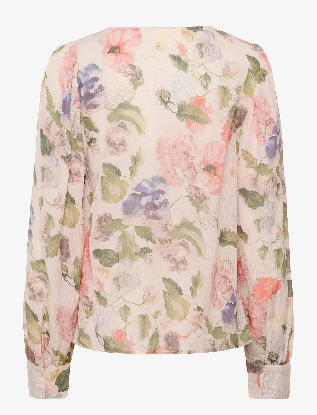 Cream - CRLucia Blouse - long sleeved blouses - sepia rose flower - 2