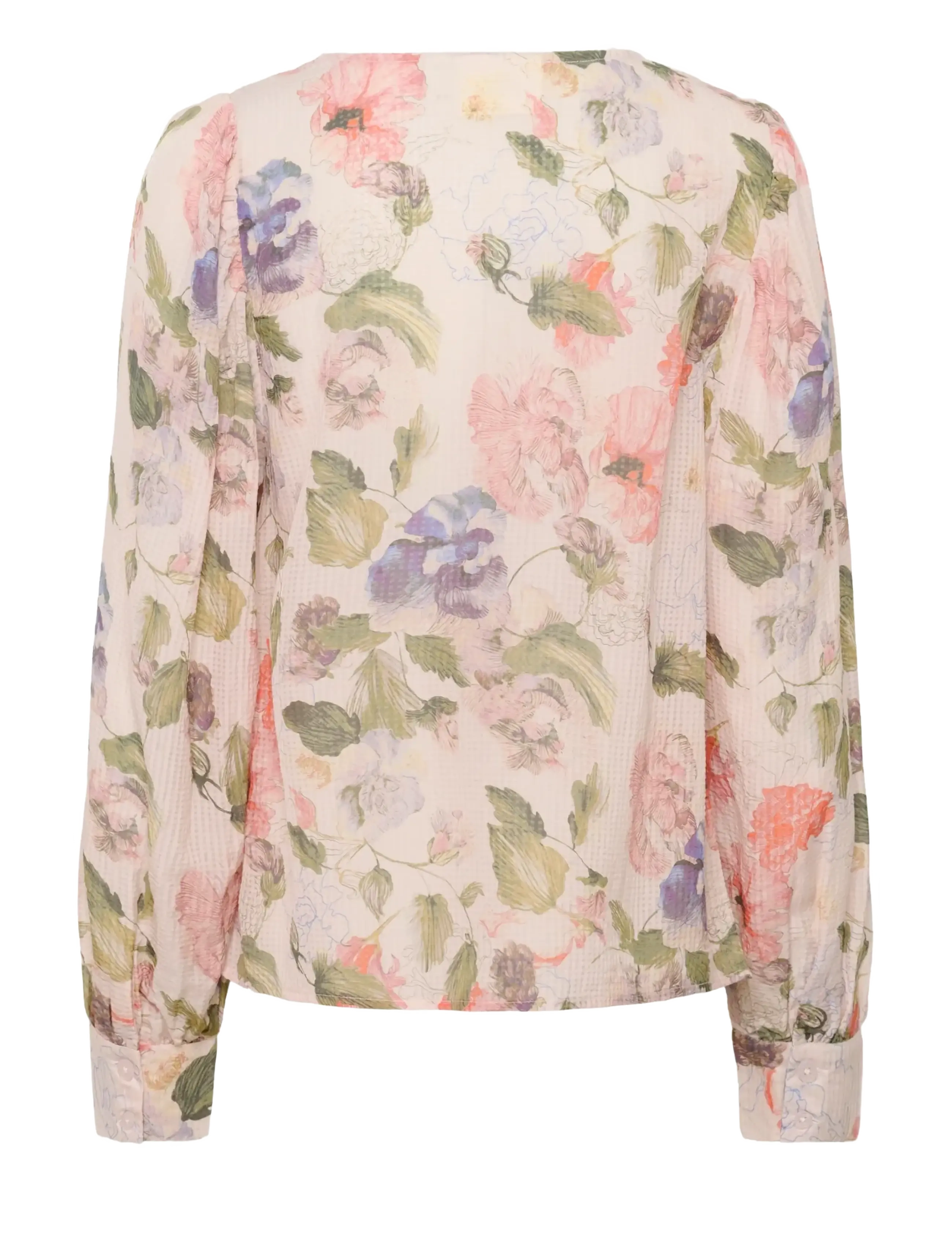 Cream - CRLucia Blouse - langärmlige blusen - sepia rose flower - 2
