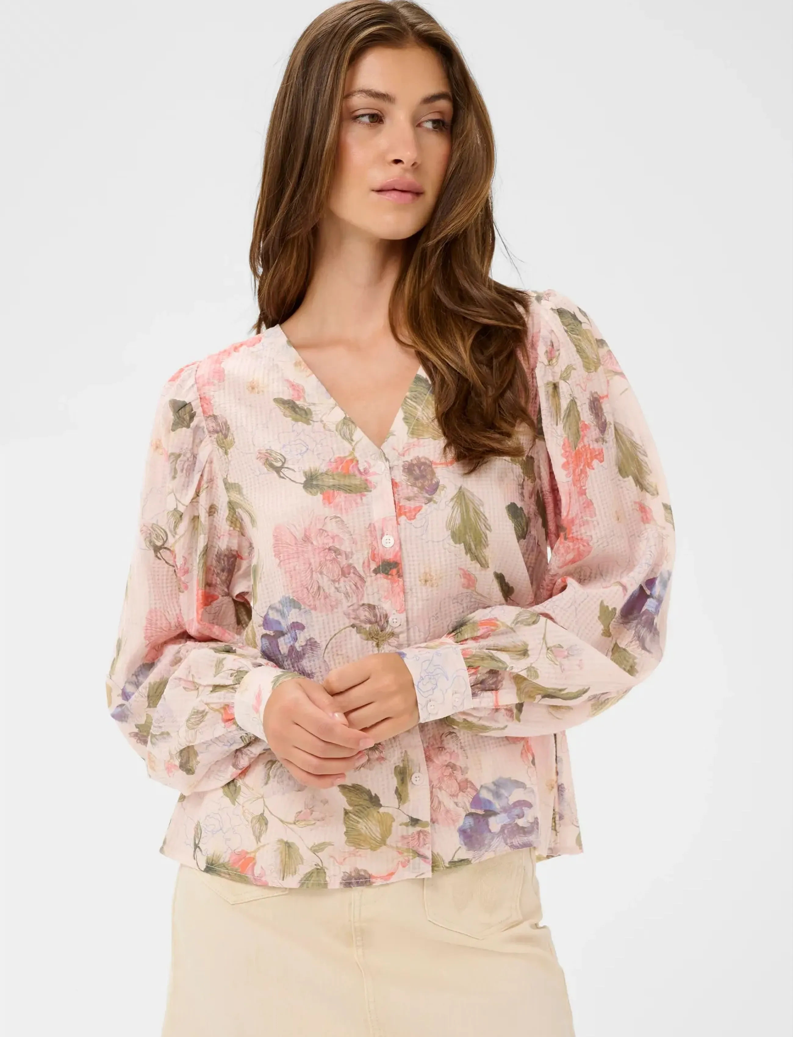 Cream CRLucia Blouse - Blusen - SEPIA ROSE FLOWER / multi