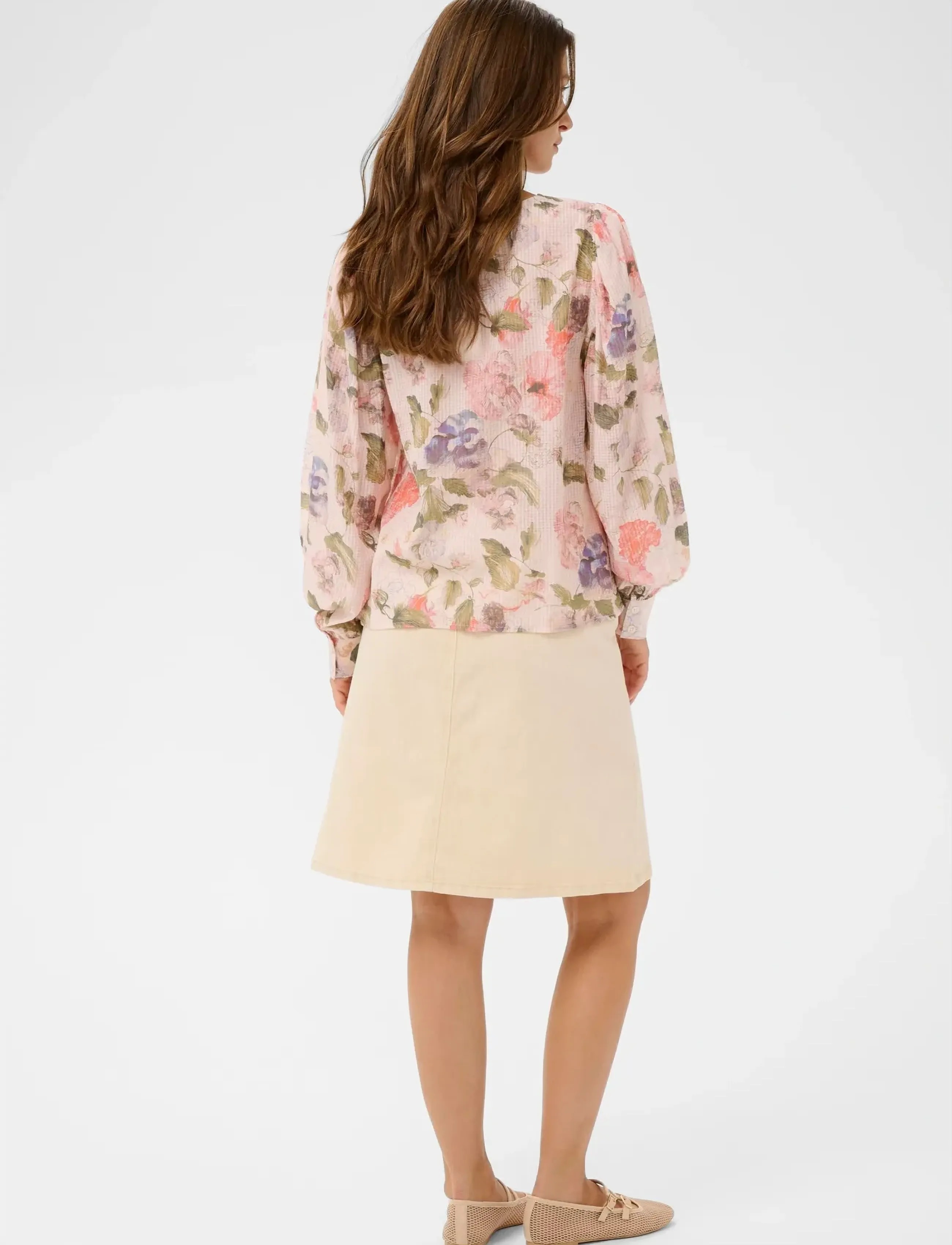 Cream - CRLucia Blouse - langärmlige blusen - sepia rose flower - 4