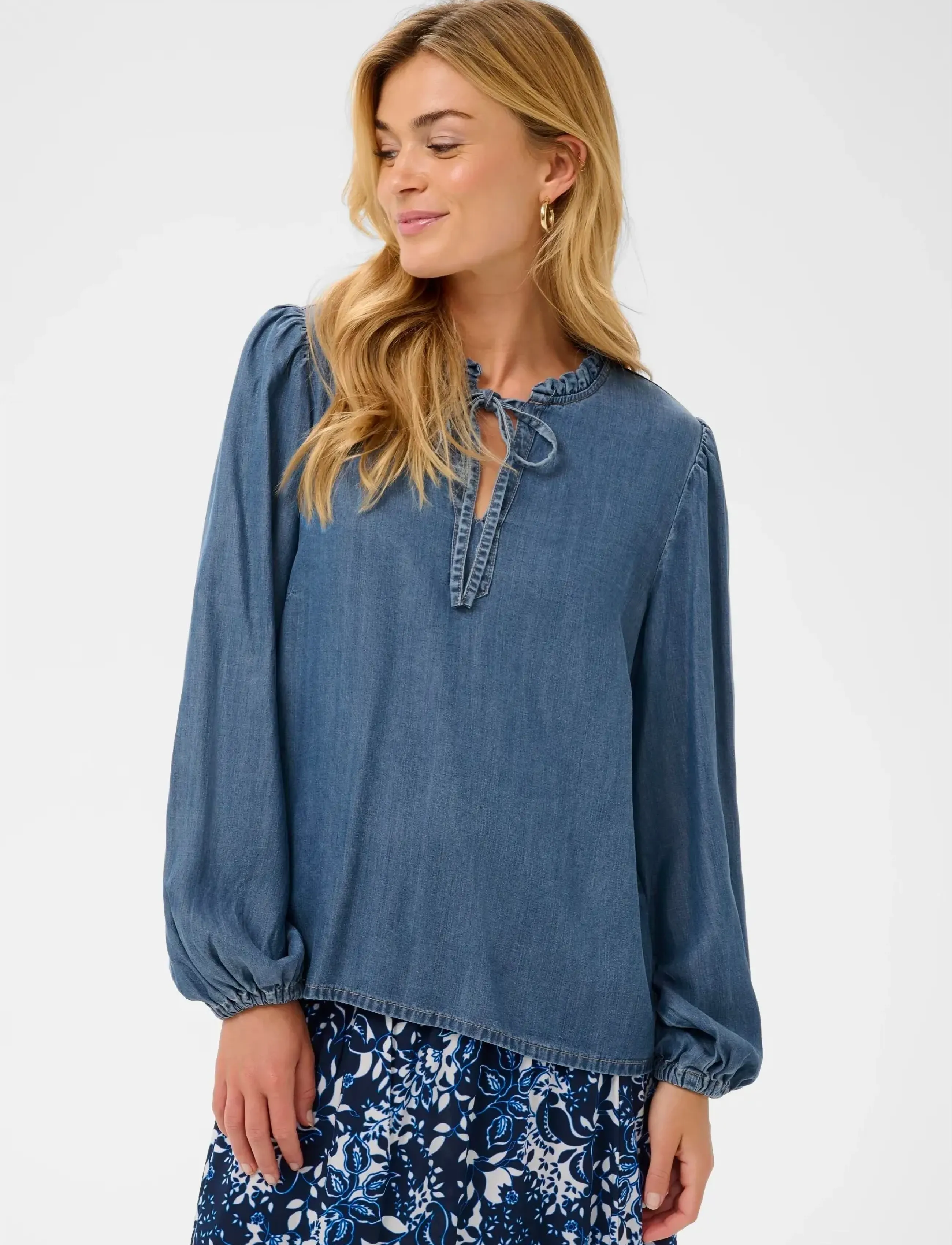 Cream Crmolly Blouse, 42, Blouses, Blau - Long-sleeved, Frauen