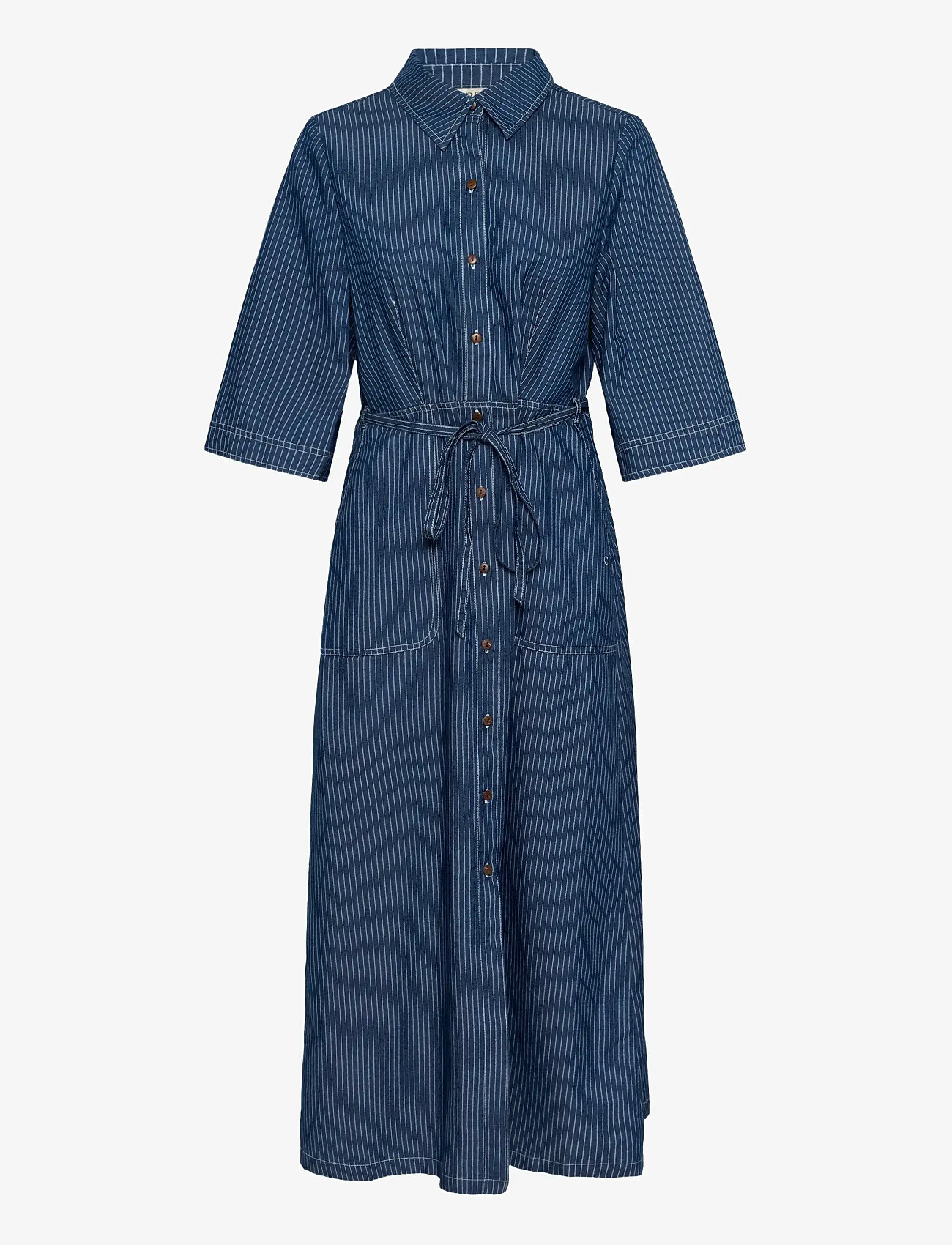 Cream - CRAgate Denim Dress - hemdkleider - rossland pinstriped denim - 1