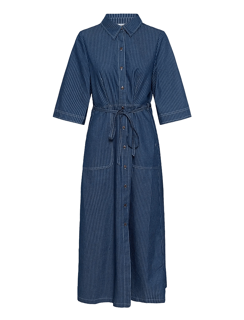 Cream - CRAgate Denim Dress - hemdkleider - rossland pinstriped denim - 1