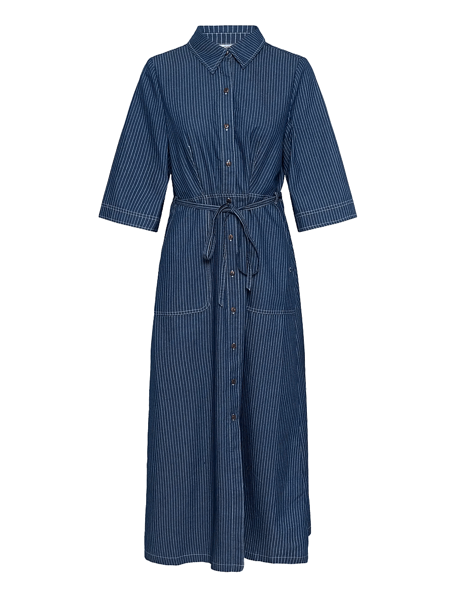 Cream - CRAgate Denim Dress - paitamekot - rossland pinstriped denim - 1
