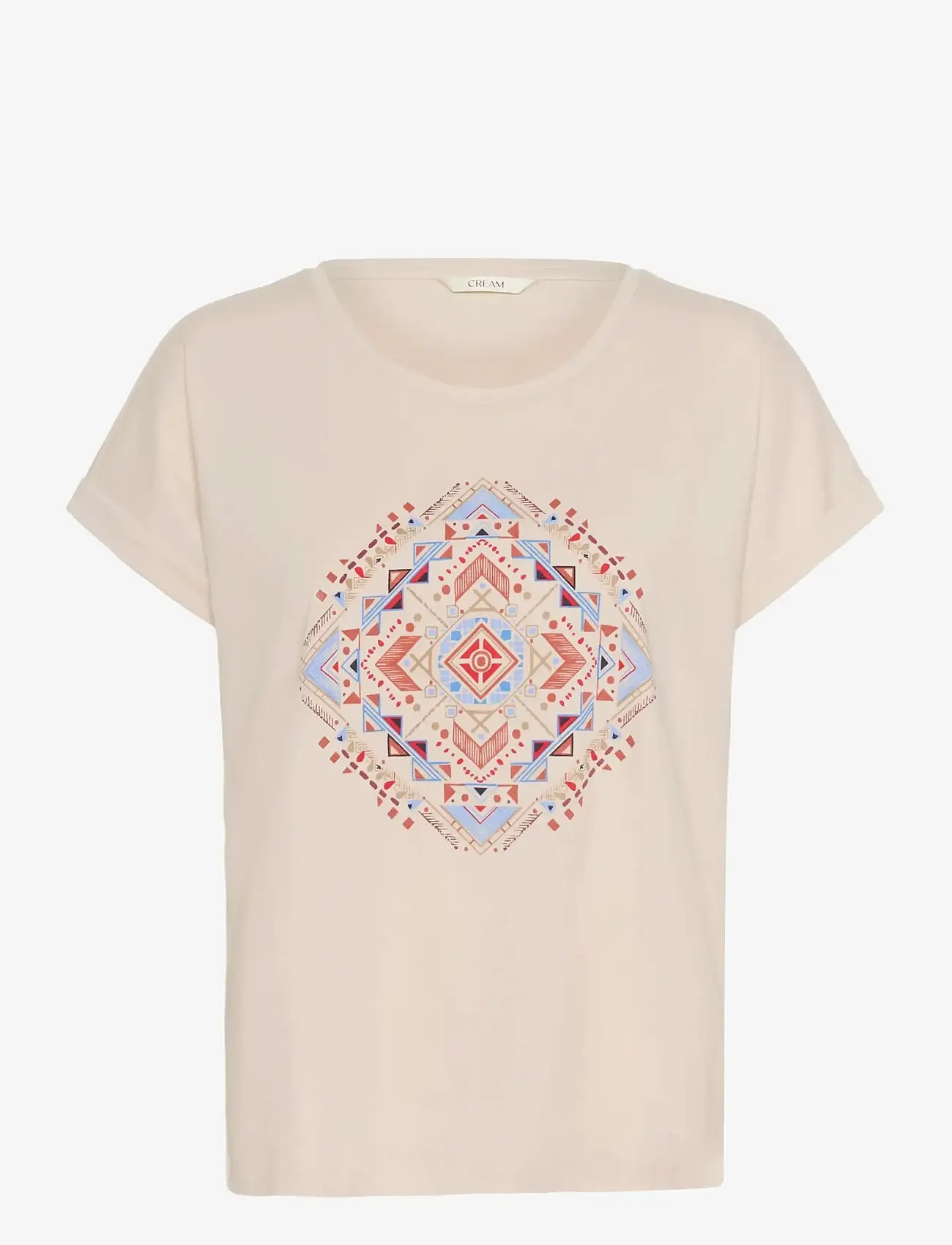 Cream - CRWrikki T-Shirt - t-shirts - red aztec - 1