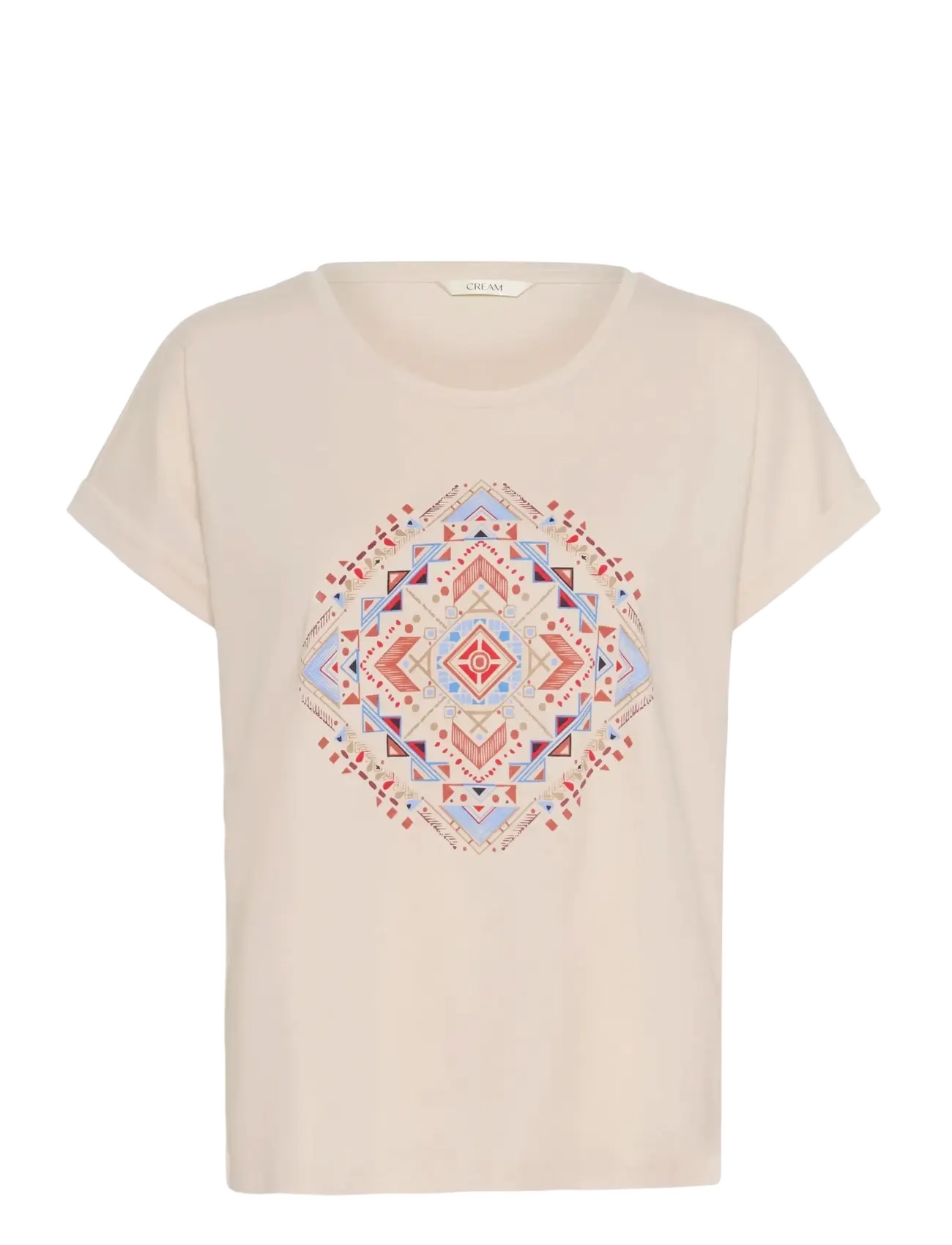 Cream CRWrikki T-Shirt - Cream - RED AZTEC / cream