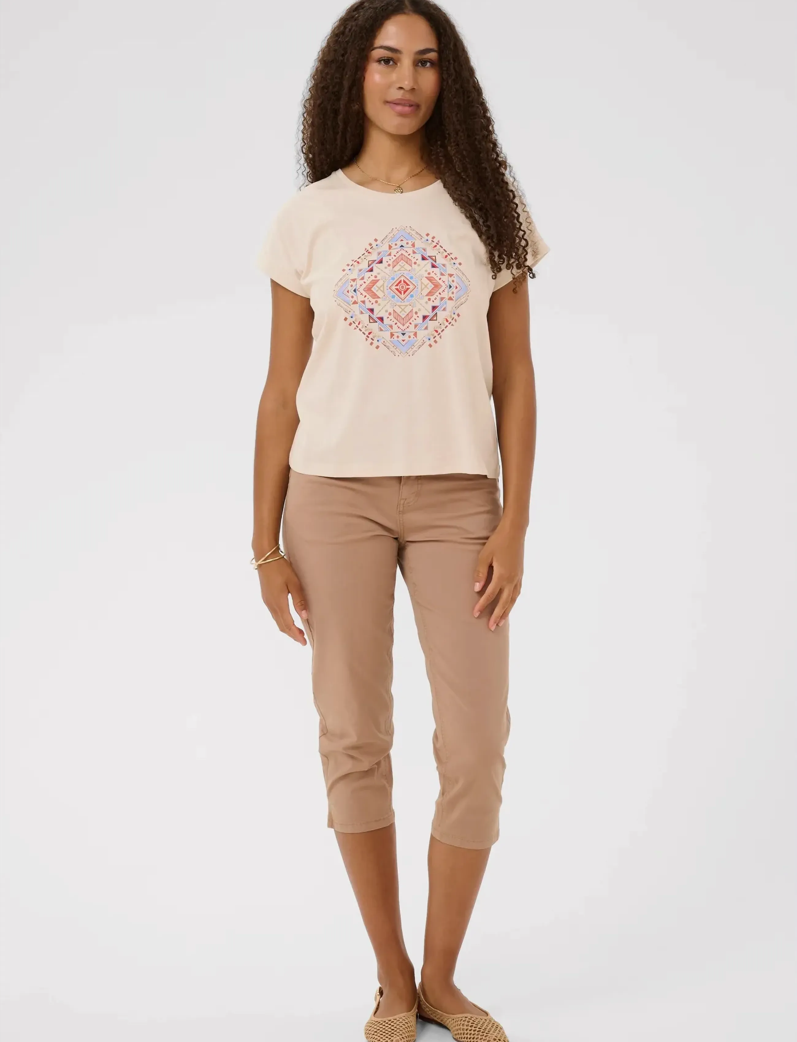 Cream - CRWrikki T-Shirt - t-shirts - red aztec - 3