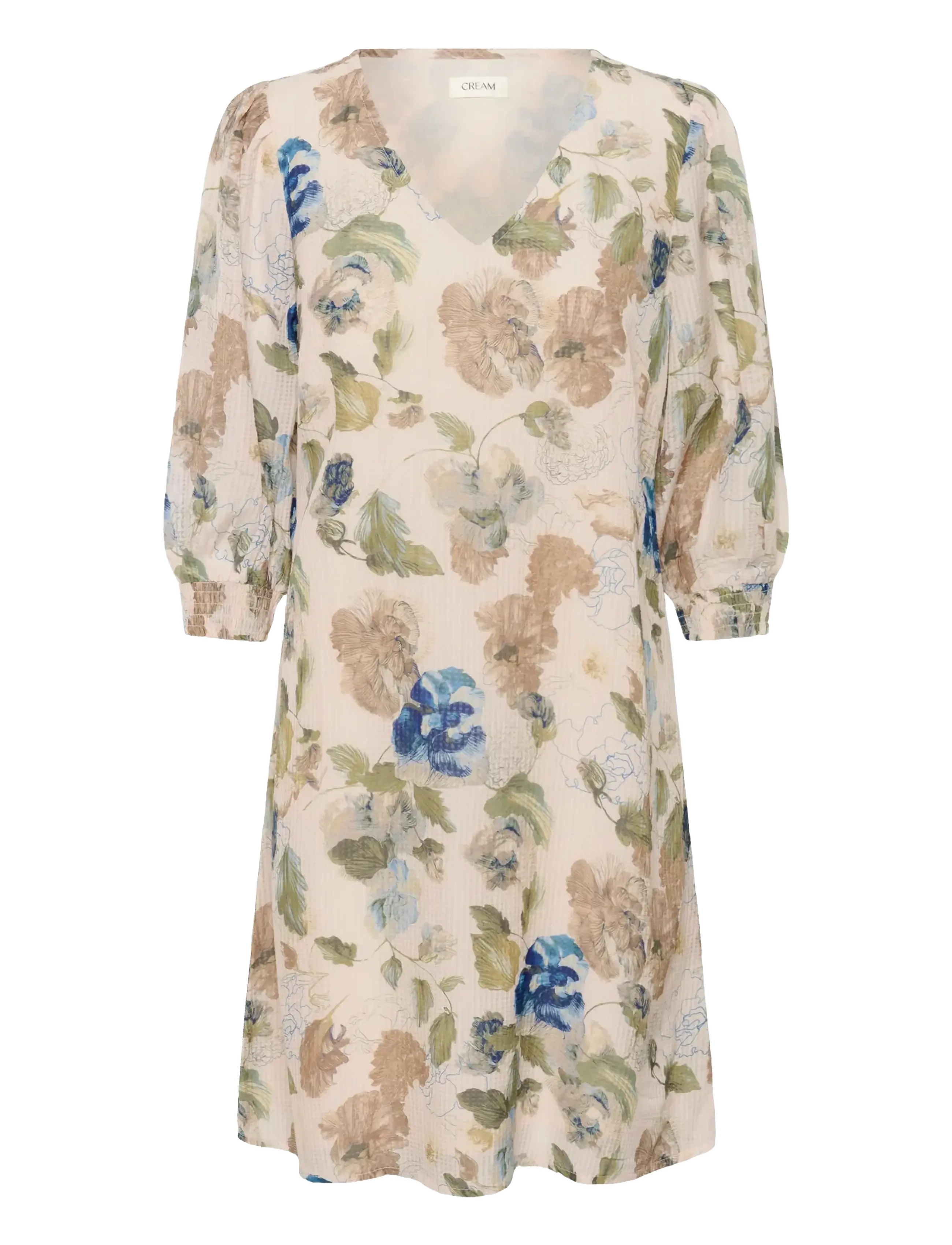 Cream CRLucia Short Dress - Kjoler - HAILEY PRINT WITH BLUE / cream