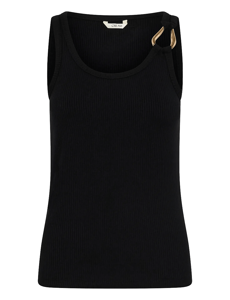 Cream - CRRibba Deco Top - sleeveless tops - pitch black - 1