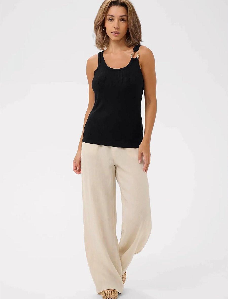 Cream - CRRibba Deco Top - sleeveless tops - pitch black - 3