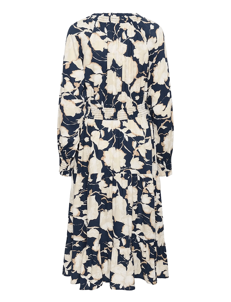 Cream - CRLucca Long Dress - maksikleidid - navy flower print - 1