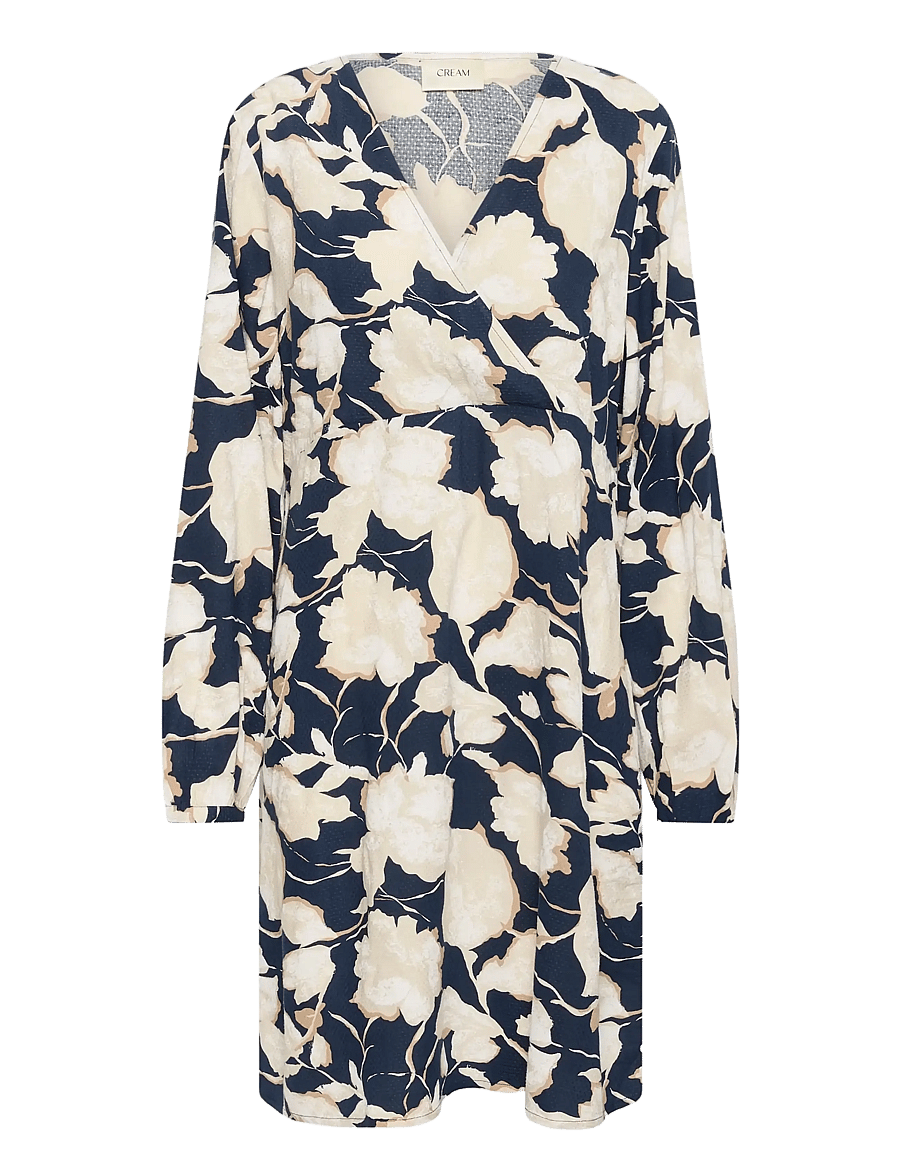 Cream - CRLucca Dress - wrap dresses - navy flower print - 0