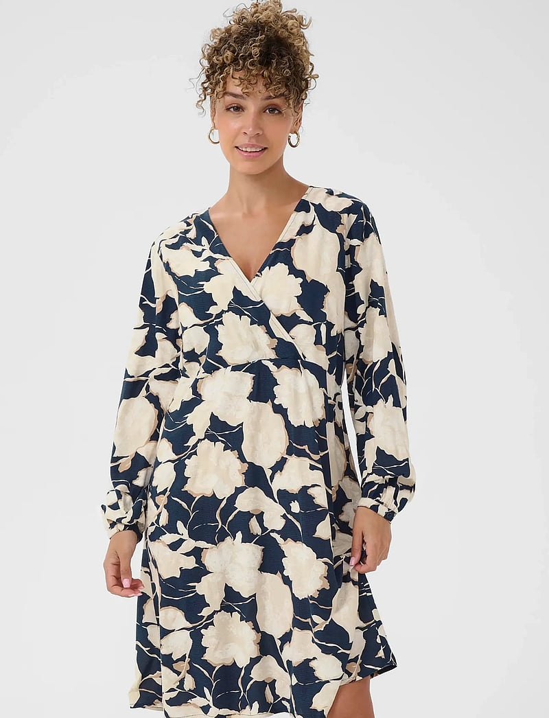 Cream - CRLucca Dress - navy flower print - 2