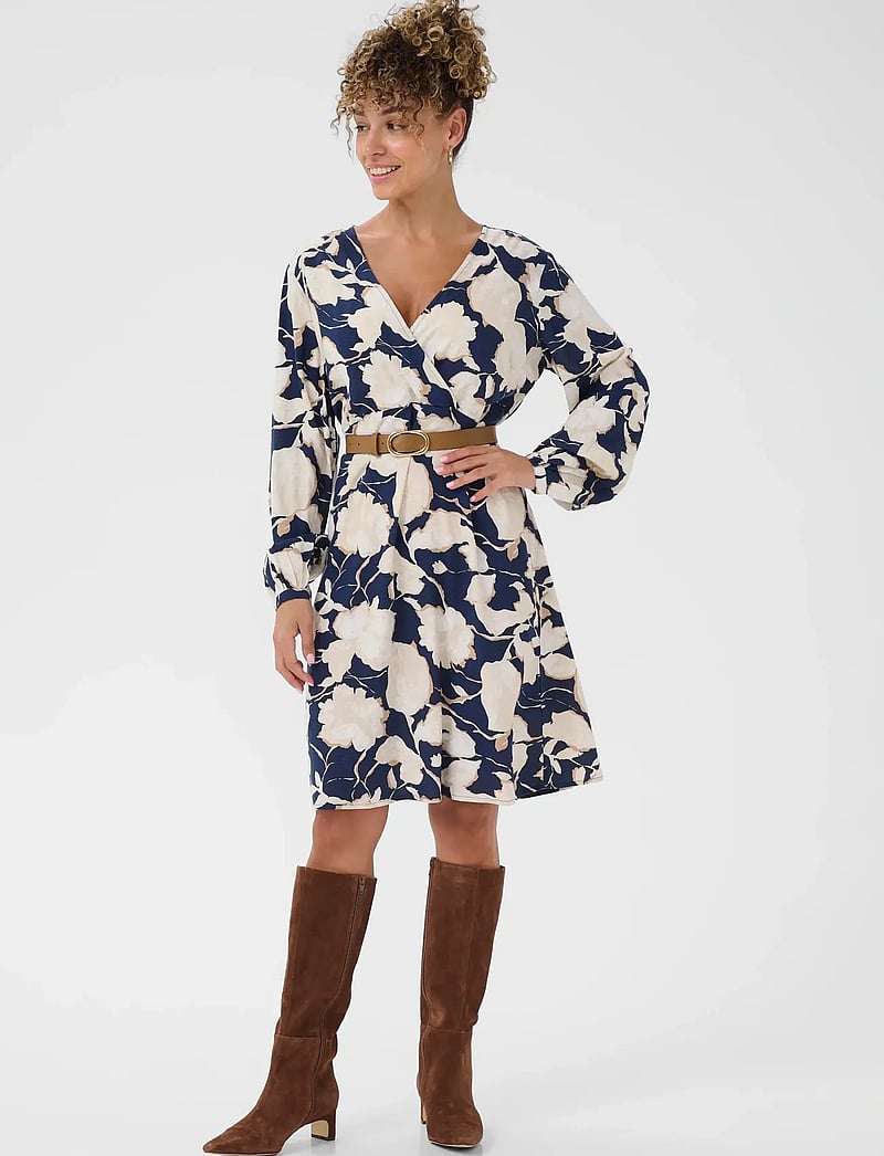 Cream - CRLucca Dress - navy flower print - 3