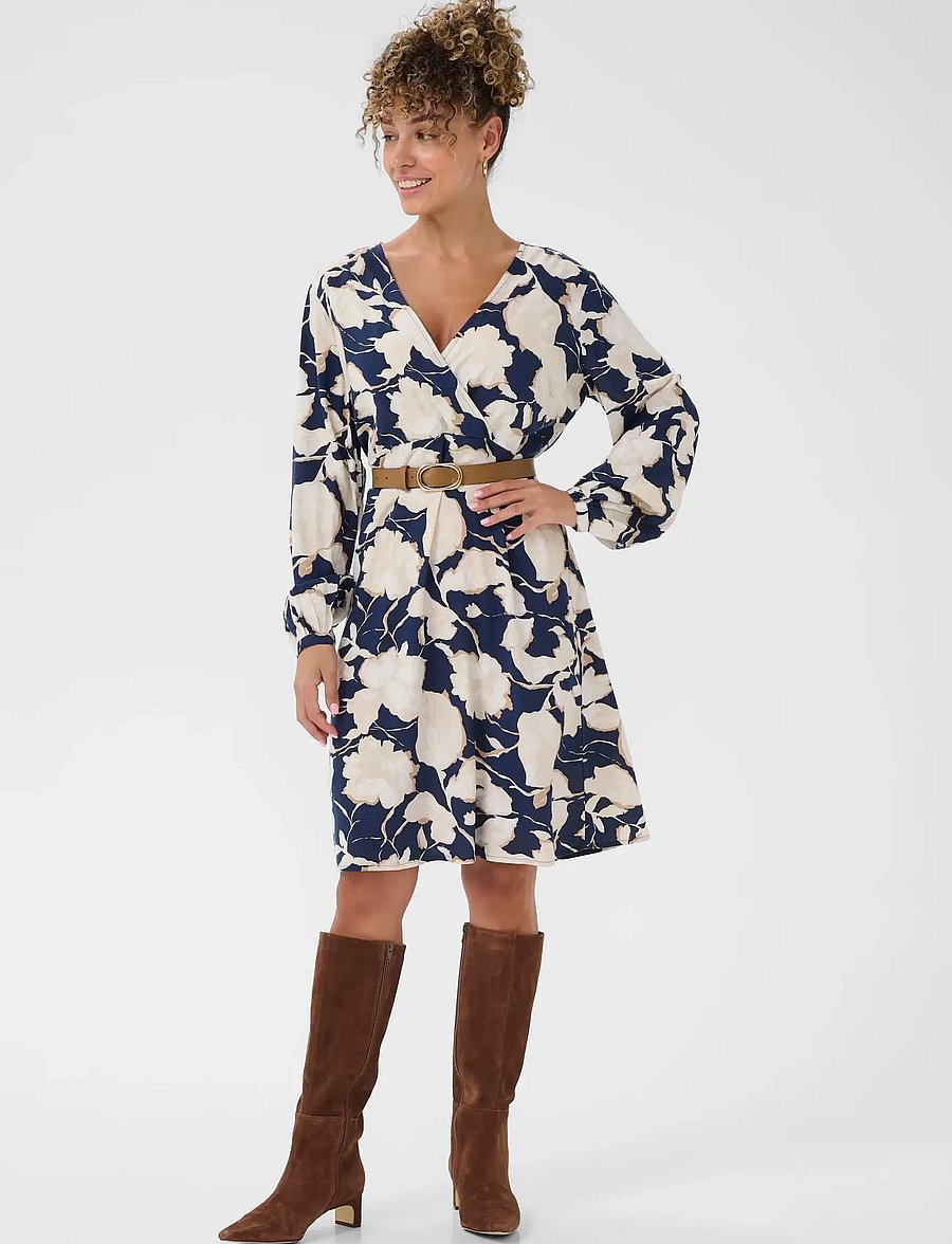 Cream - CRLucca Dress - wrap dresses - navy flower print - 3