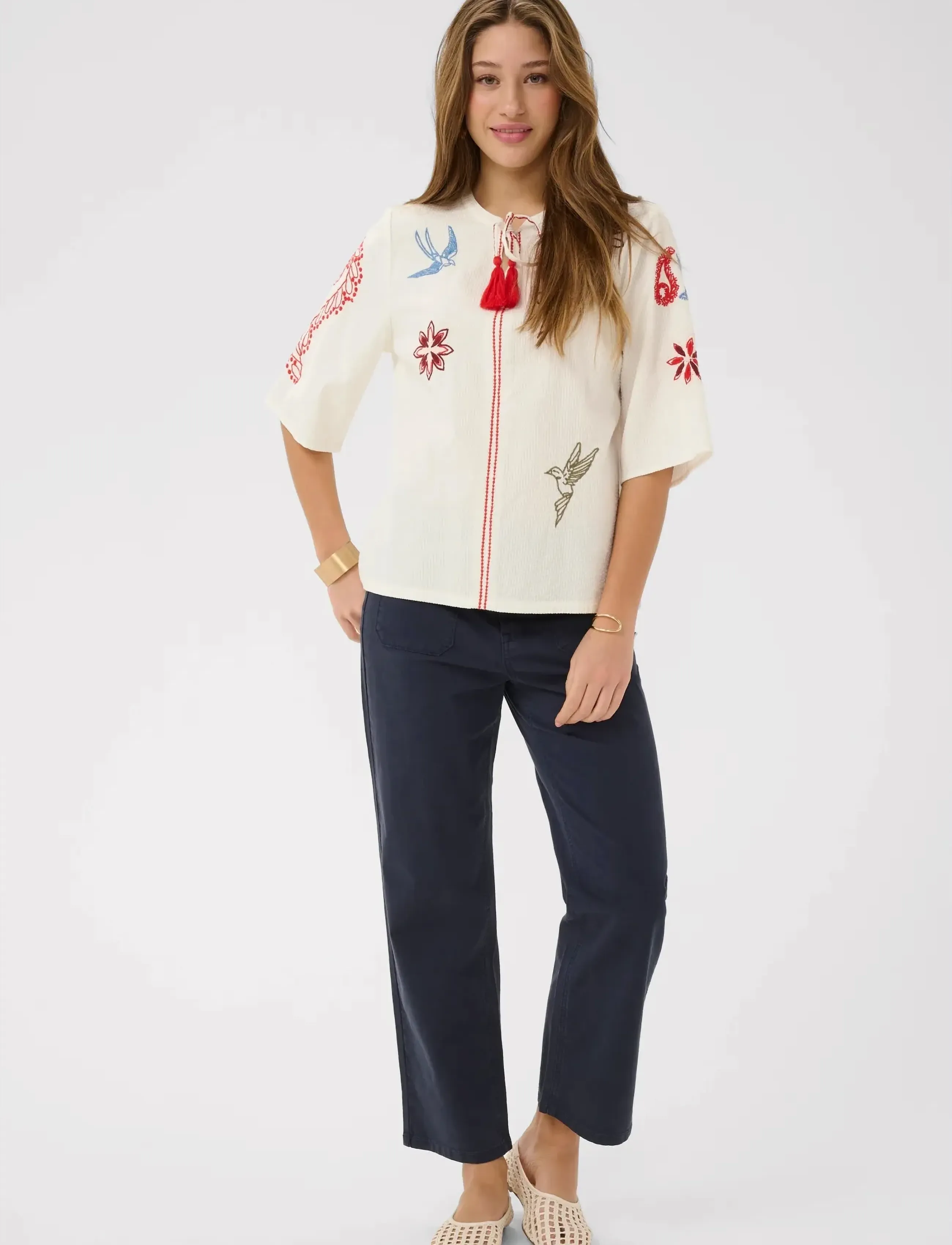 Cream - CRRosetta Blouse - kortärmade blusar - whisper white - 3