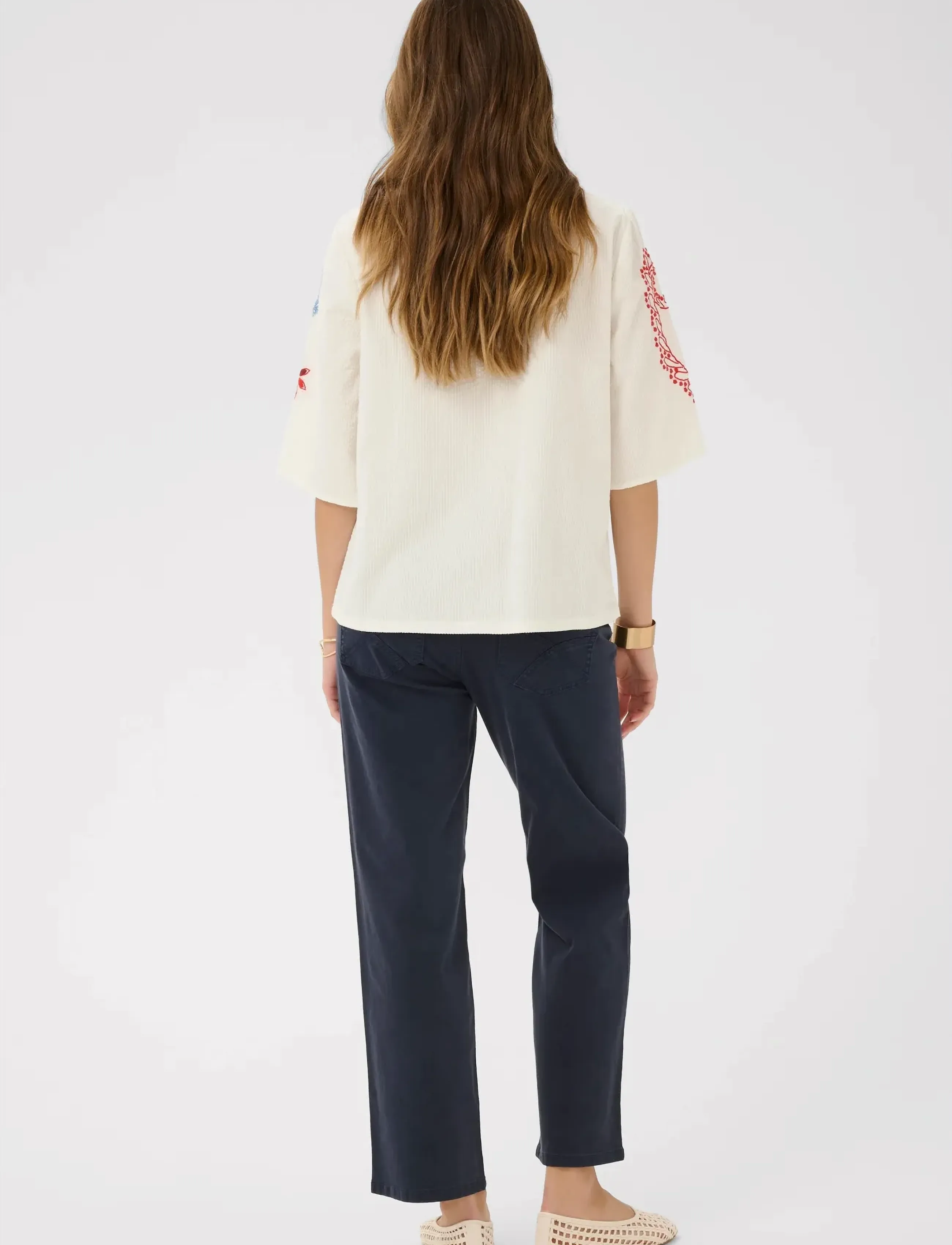 Cream - CRRosetta Blouse - kortärmade blusar - whisper white - 4