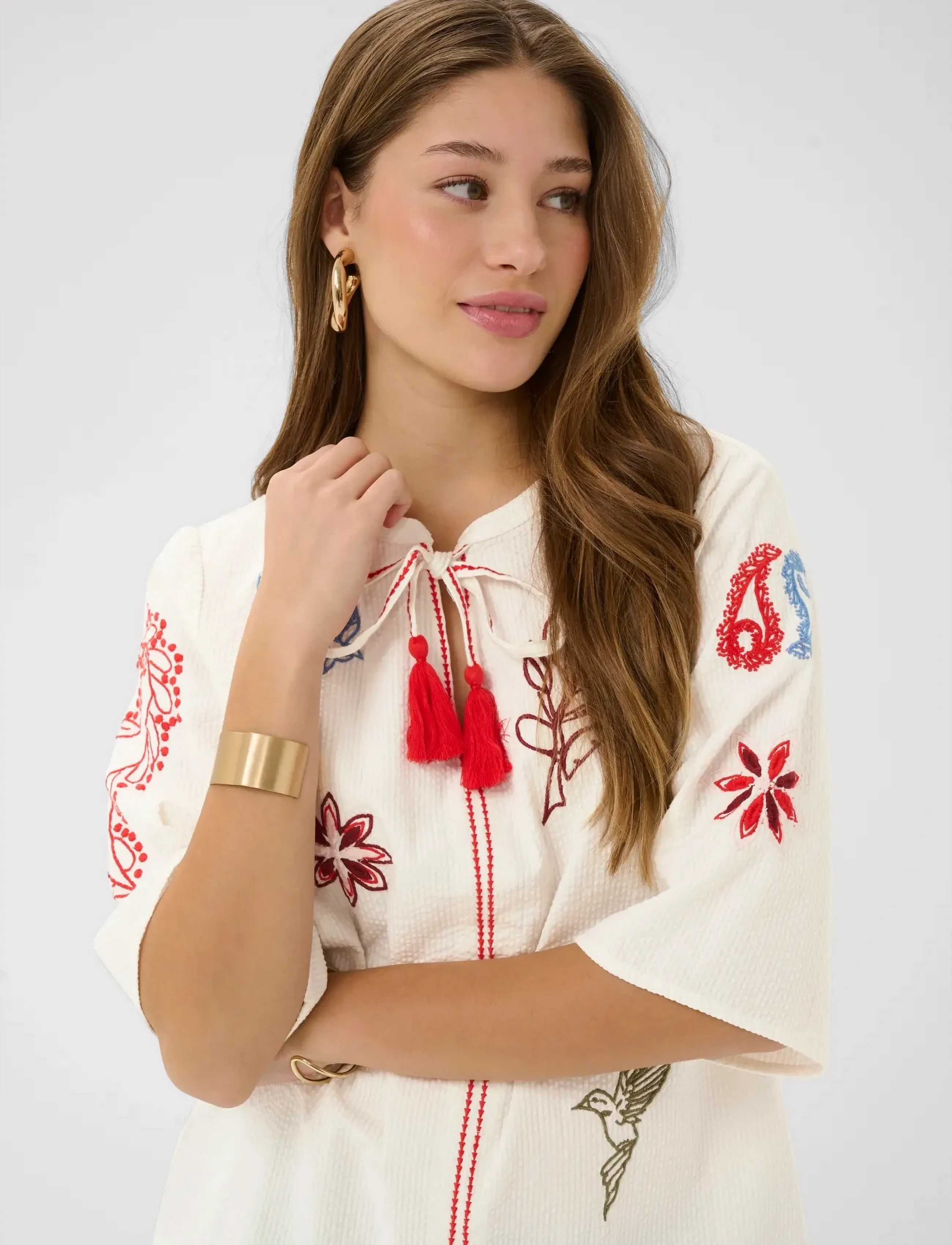 Cream - CRRosetta Blouse - kortärmade blusar - whisper white - 5