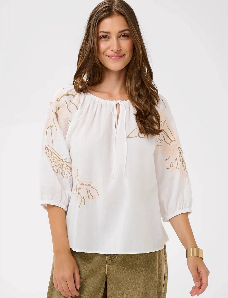 Cream - CRBrianna Blouse - langærmede bluser - snow white - 0