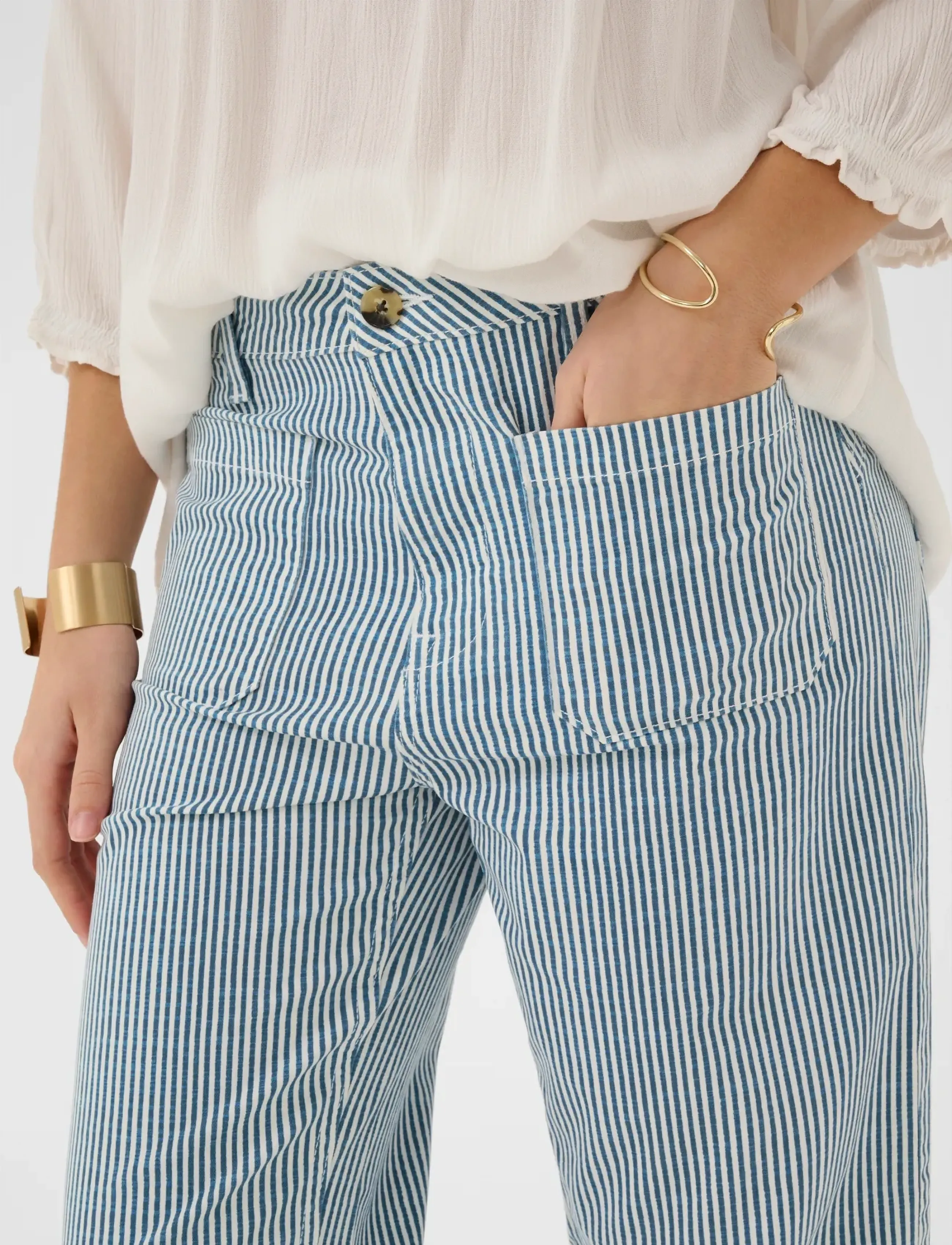 Cream - CRBerta 7/8 Twill - Audrey Fit - straight leg trousers - horizon blue milkboy - 5