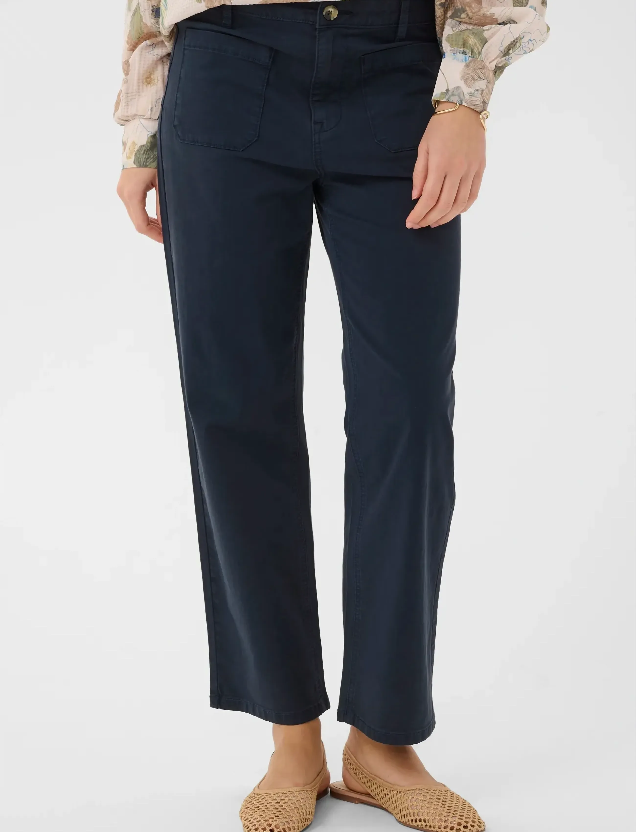 Cream CRBerta 7/8 Twill - Audrey Fit - Cream - NAVY BLAZER / navy