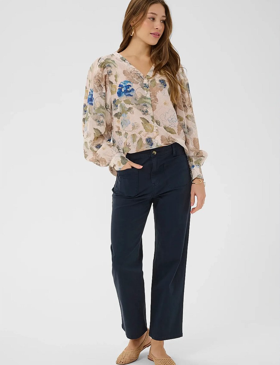 Cream - CRBerta 7/8 Twill - Audrey Fit - bukser med lige ben - navy blazer - 3