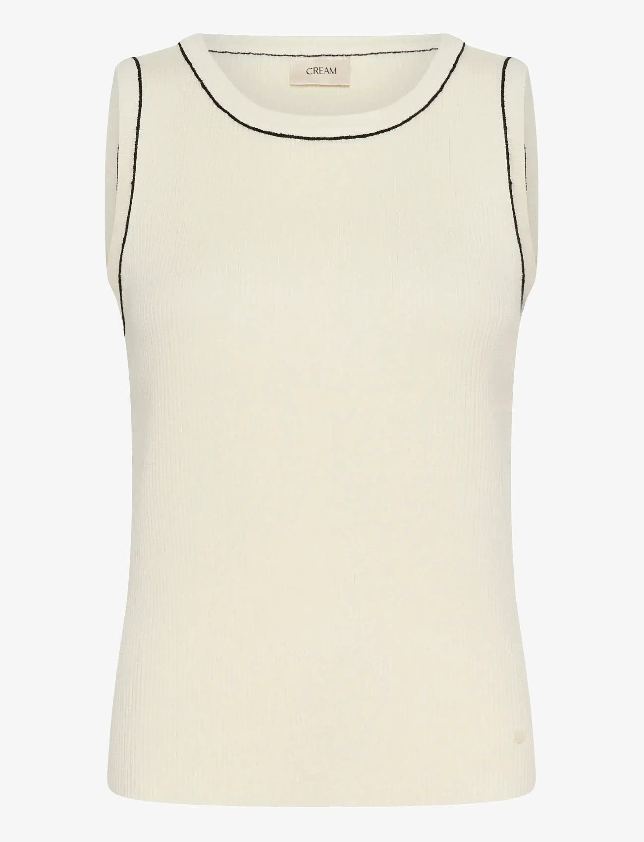 Cream - CRVillea Knit Top - topid ja varrukateta alussärgid - whisper white - 1