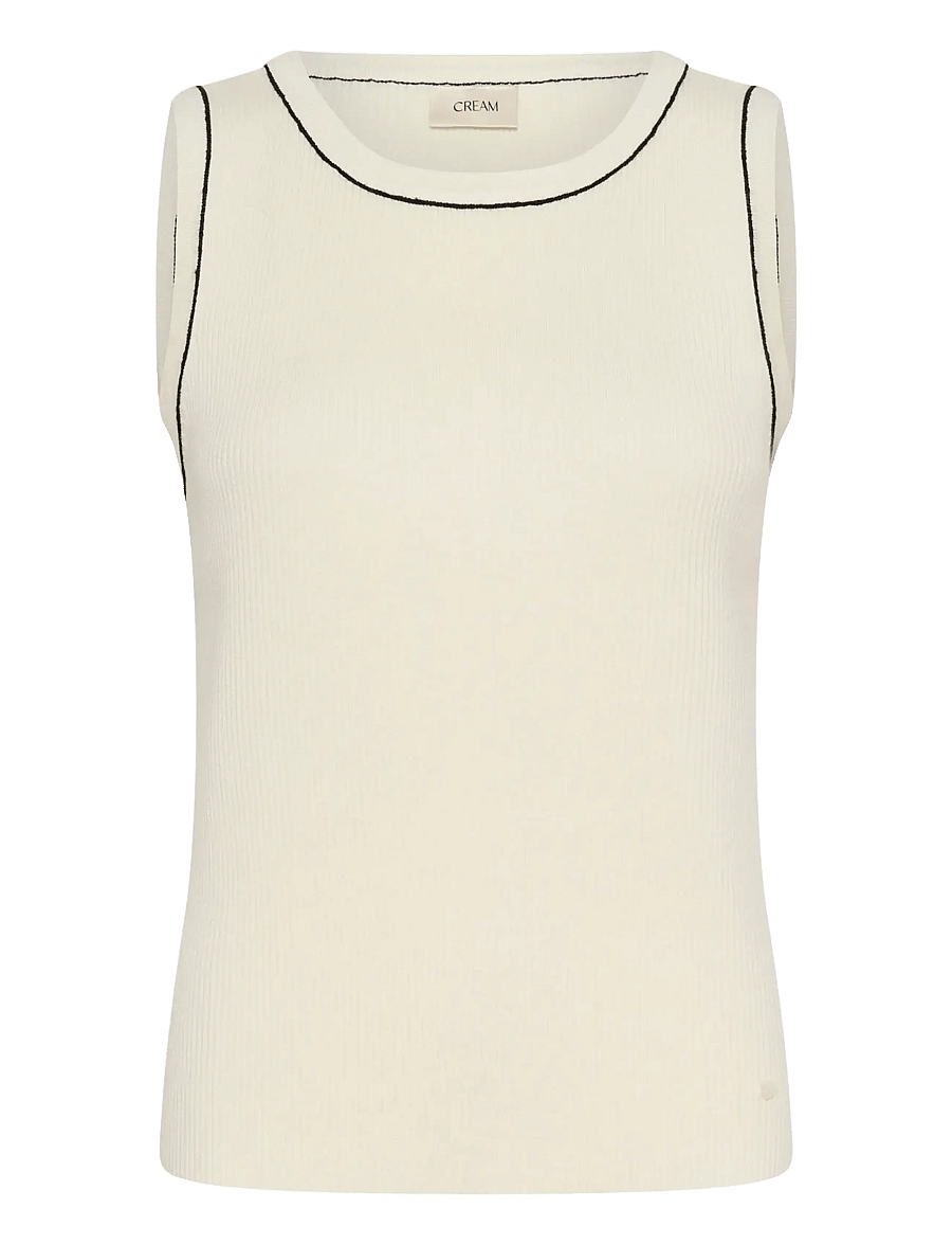 Cream - CRVillea Knit Top - Ärmellose tops - whisper white - 1