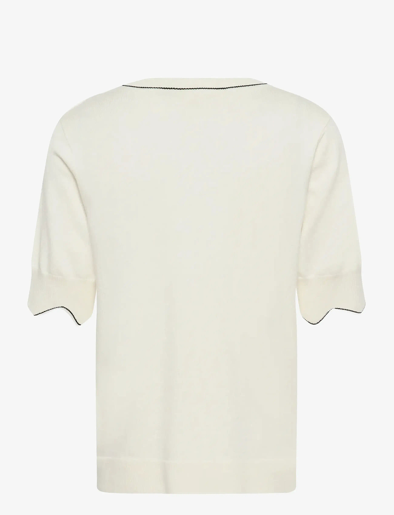 Cream - CRVillea Knit Blouse - kurzämlige blusen - whisper white - 2