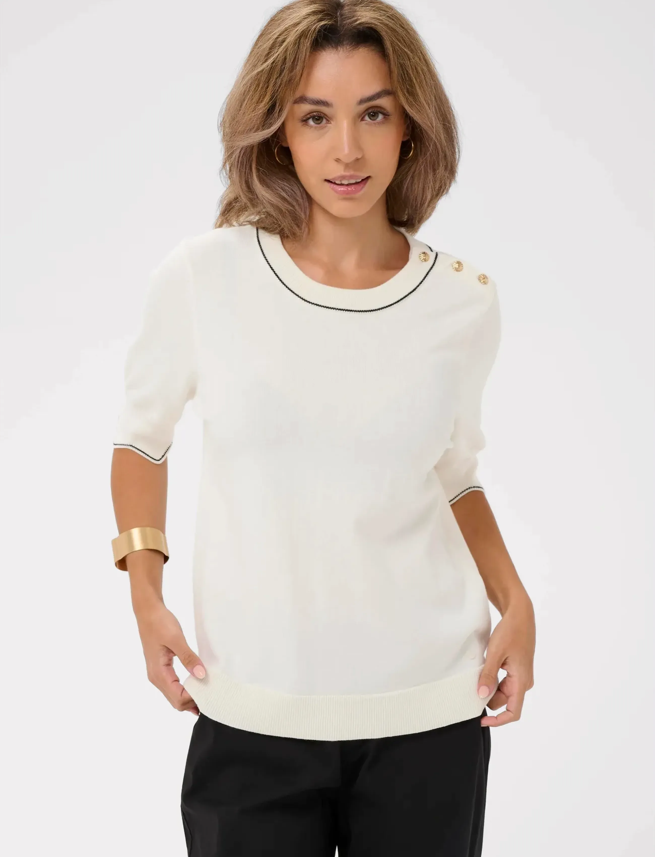 Cream - CRVillea Knit Blouse - whisper white - 0
