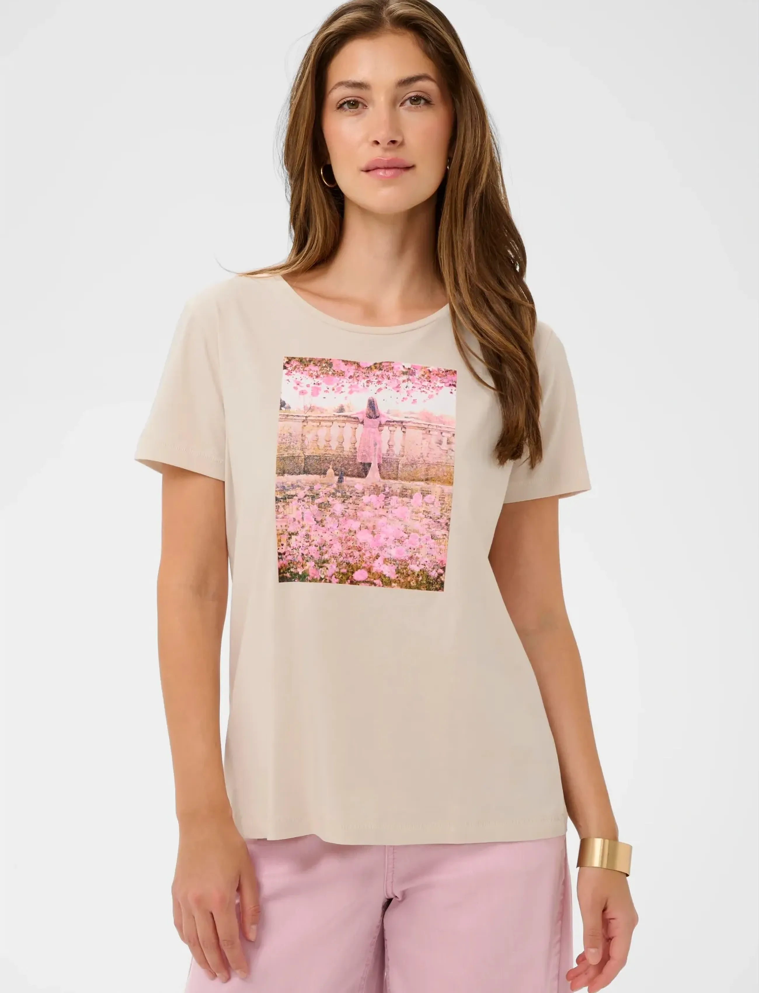 Cream Crjoliy T-Shirt, Kvinder, Grafisk T-shirt, Cream, Str: XL