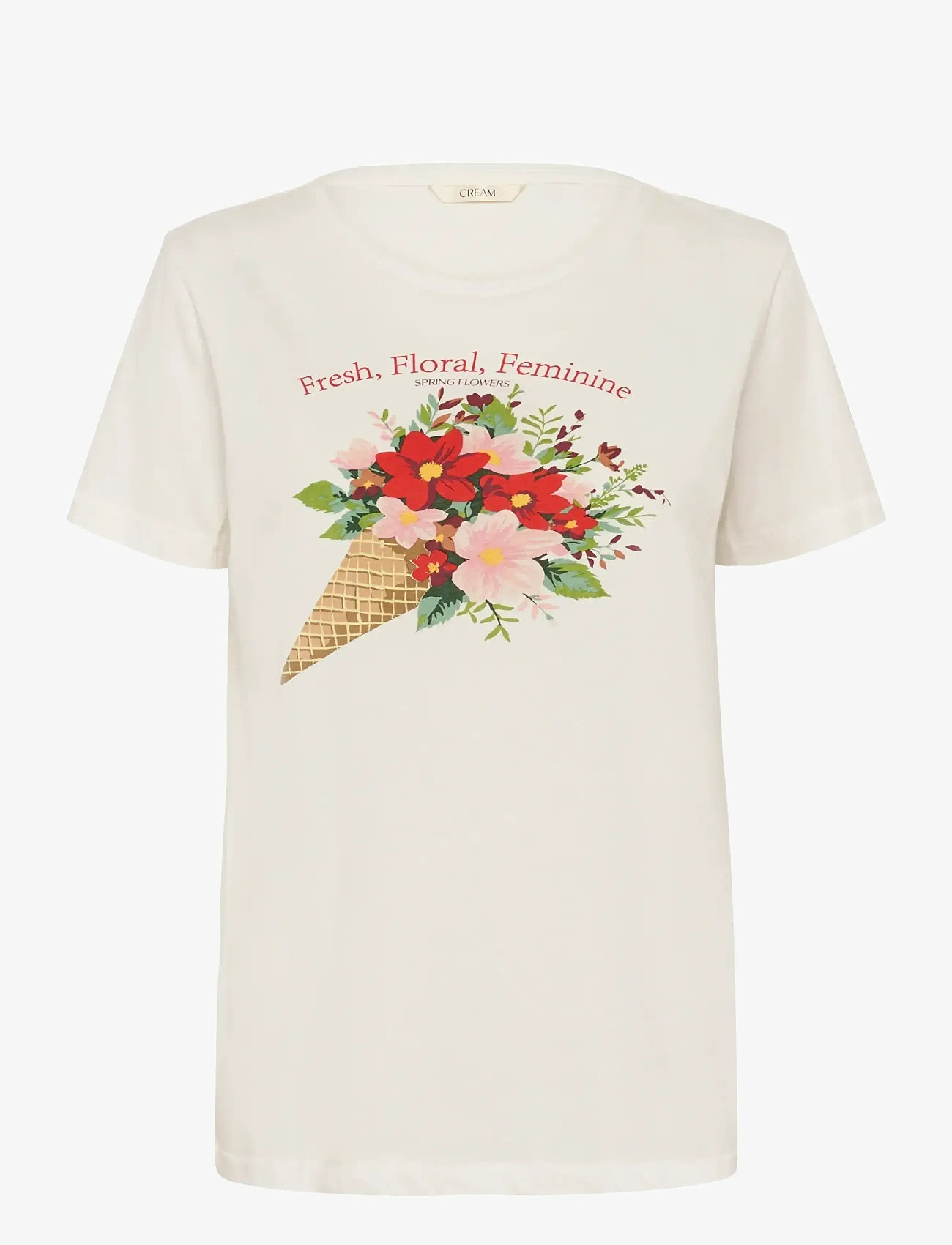 Cream - CRJoliy T-Shirt - t-shirts - red bouquet cone - 1