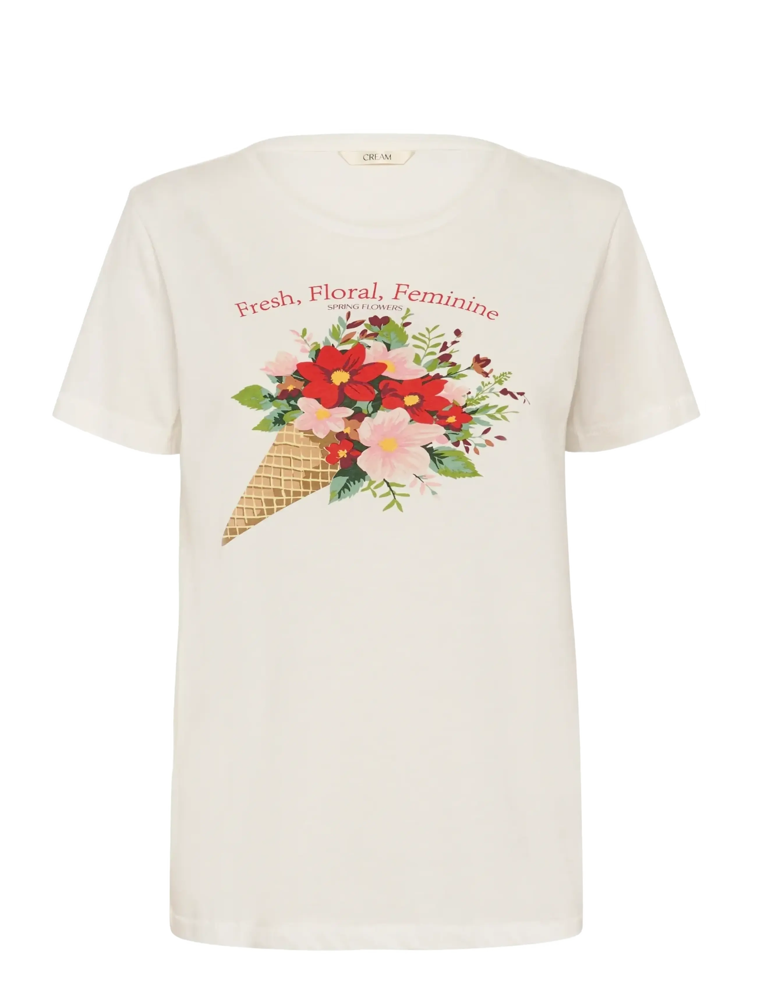 Cream CRJoliy T-Shirt - Cream - RED BOUQUET CONE / cream