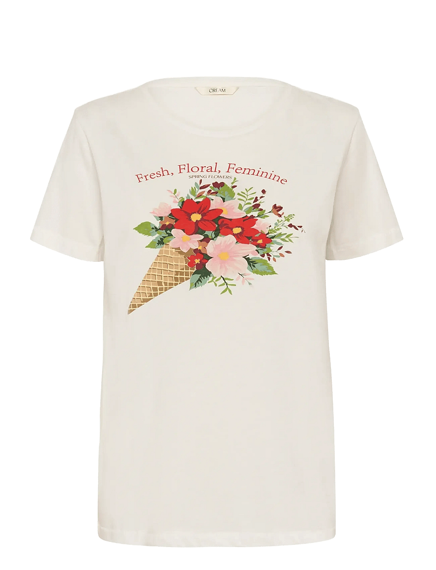 Cream - CRJoliy T-Shirt - t-shirts - red bouquet cone - 1
