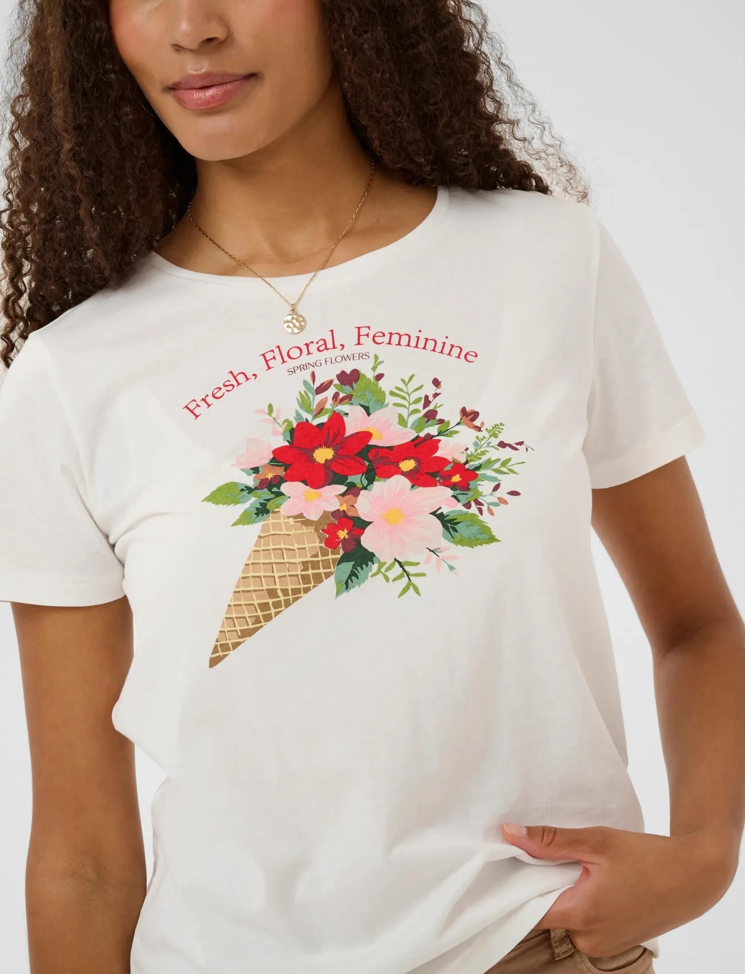 Cream - CRJoliy T-Shirt - t-shirts - red bouquet cone - 5