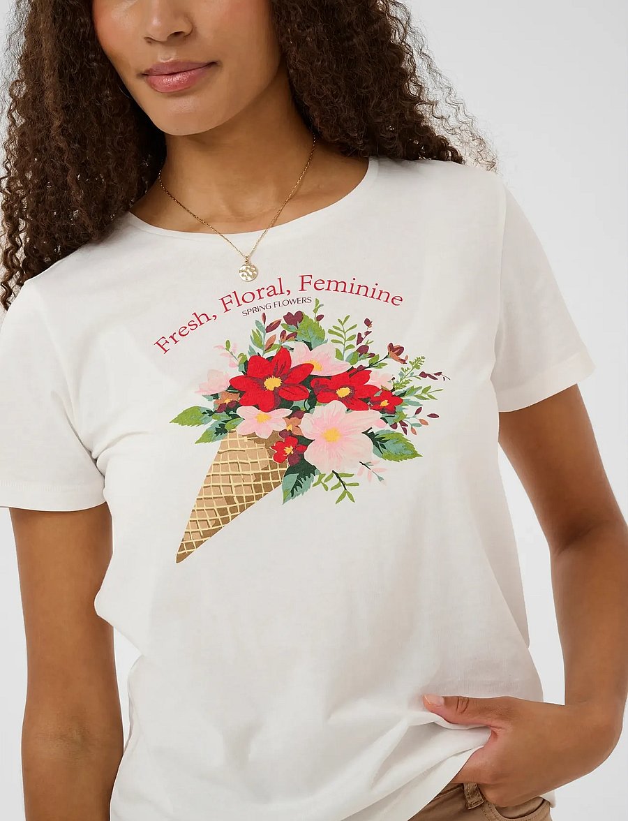 Cream - CRJoliy T-Shirt - t-shirts - red bouquet cone - 5