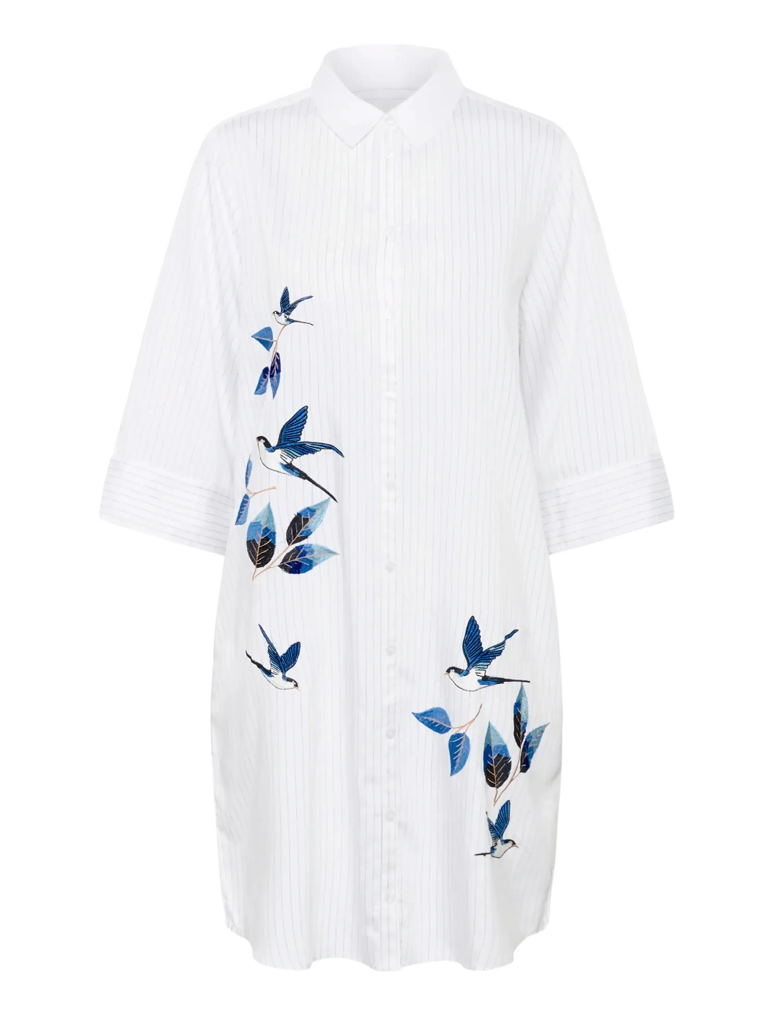 Cream CRSilje Shirt Dress - Kjoler - WHITE BLUE STRIPE / white