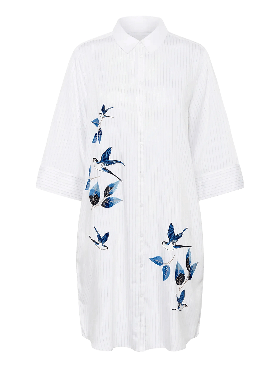 Cream - CRSilje Shirt Dress - hemdkleider - white blue stripe - 1