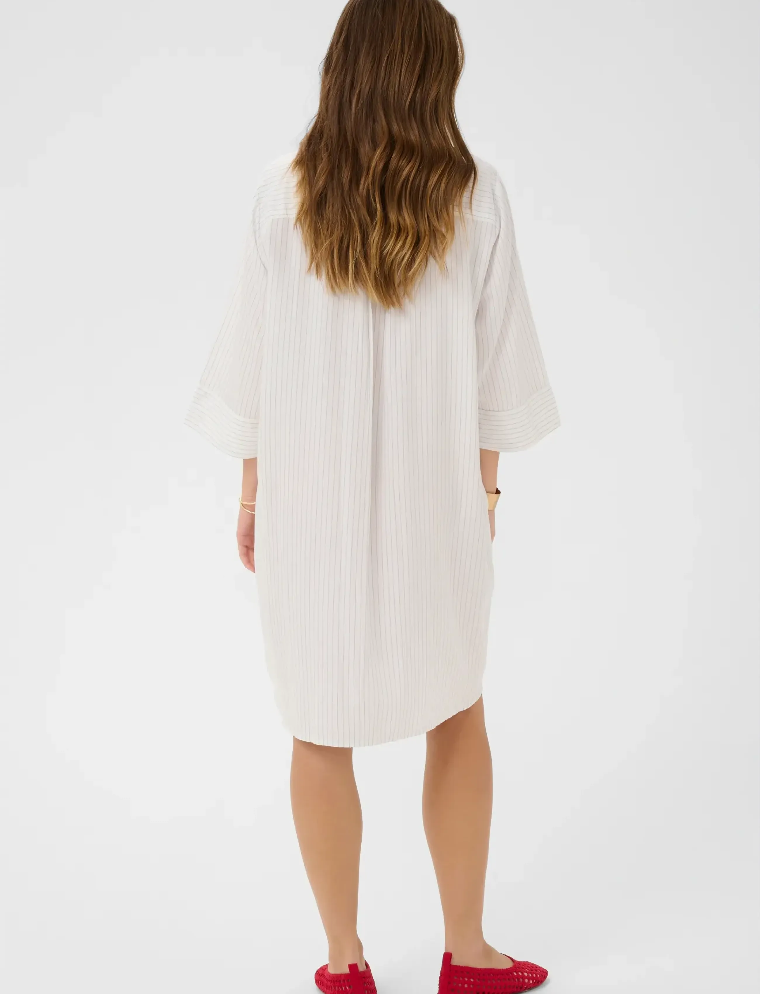 Cream - CRSilje Shirt Dress - särkkleidid - white blue stripe - 4