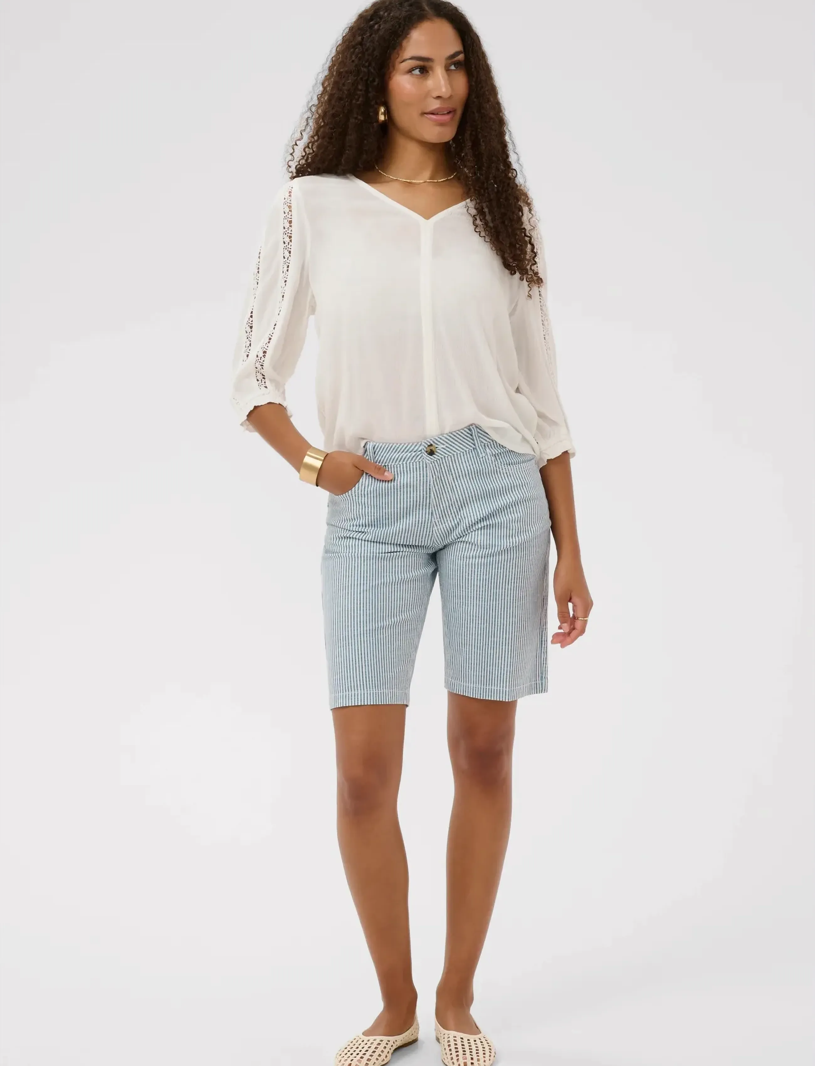 Cream - CRBerta Twill Shorts - Coco Fit - casual korte broeken - horizon blue milkboy - 3