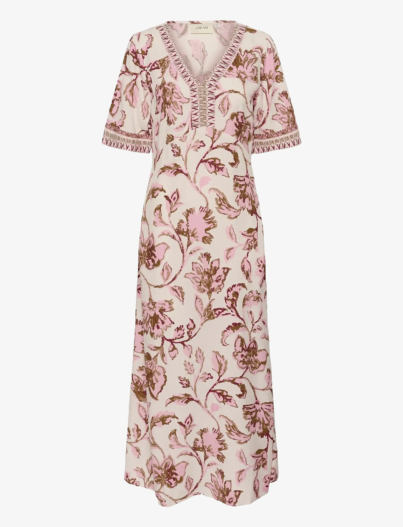 Cream - CRTiah Dress - sommerkleider - pink flower - 1