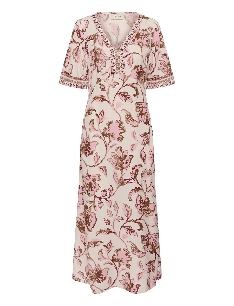 Cream - CRTiah Dress - sommerkjoler - pink flower - 1