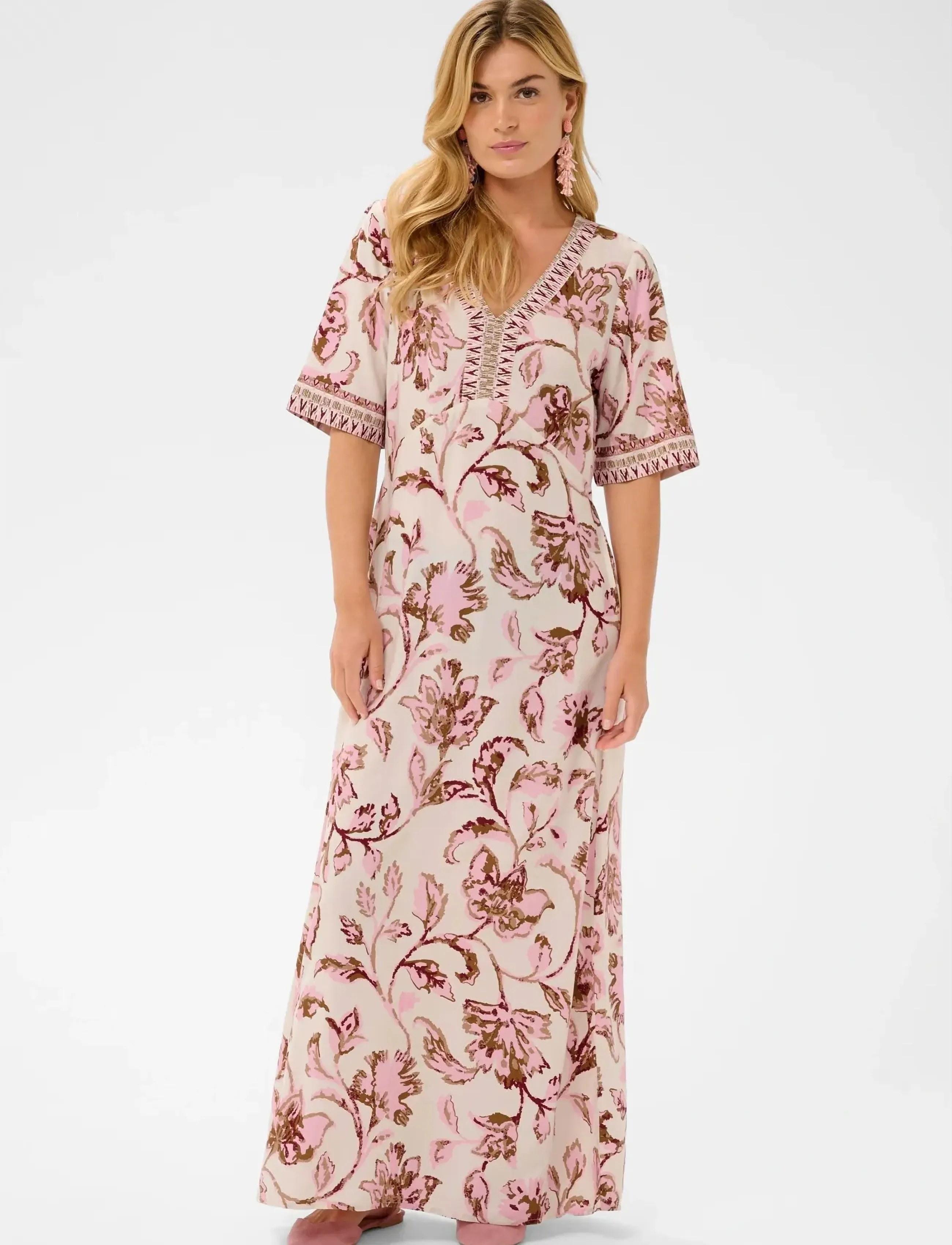 Cream Crtiah Dress, 38, Dresses, Rosa - Maxi Frauen