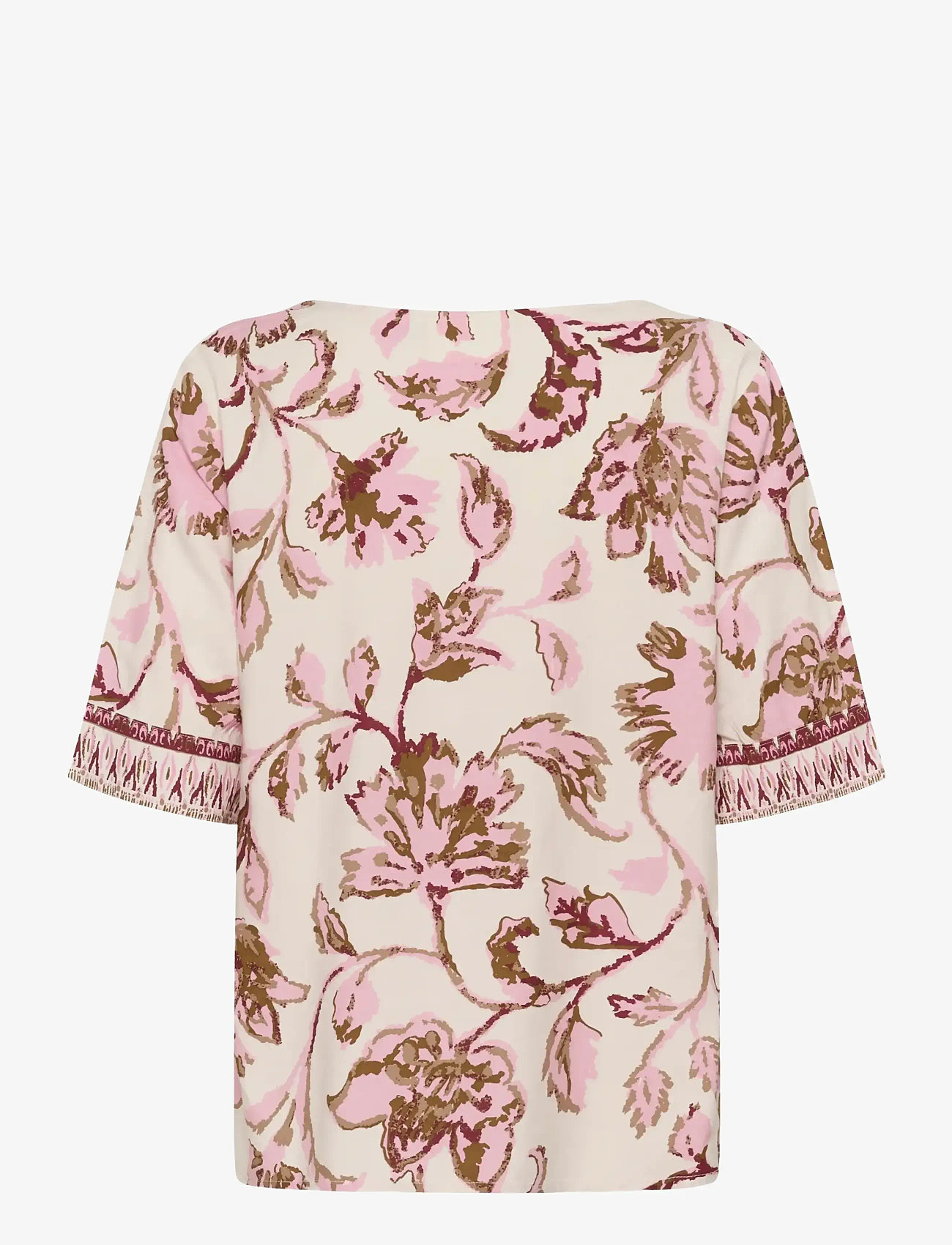 Cream - CRTiah Blouse - kortærmede bluser - pink flower - 1