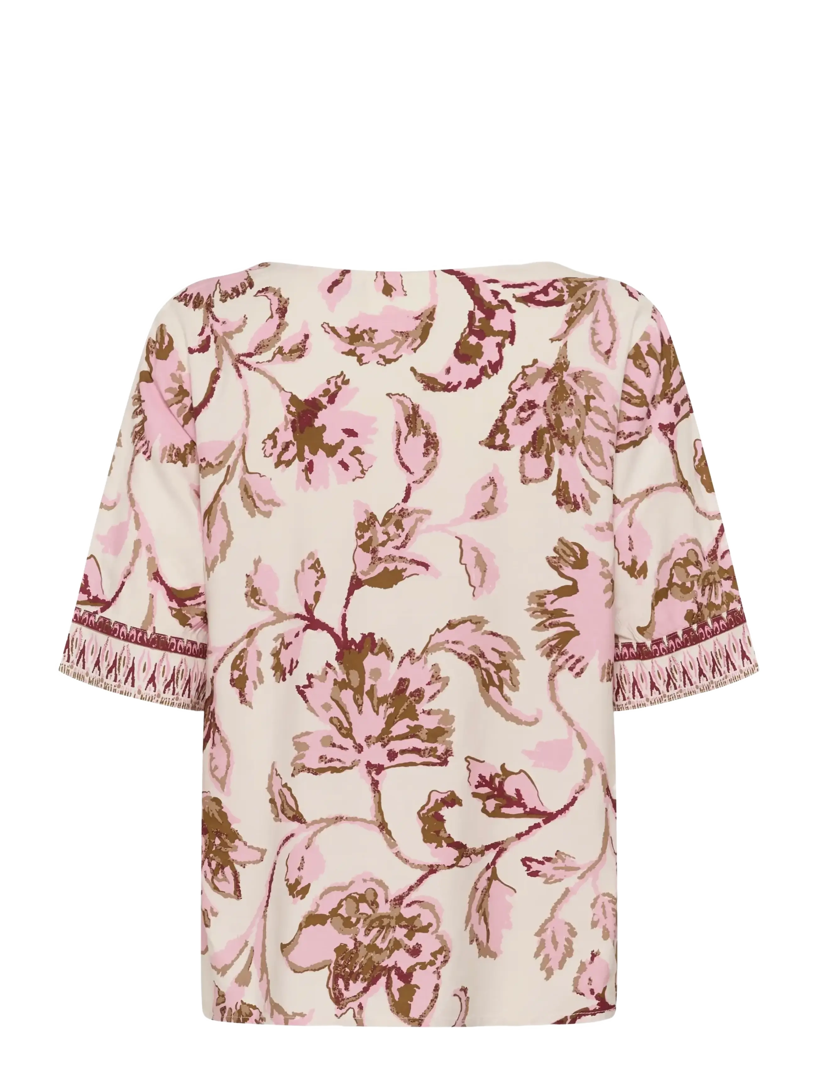 Cream - CRTiah Blouse - kortärmade blusar - pink flower - 1